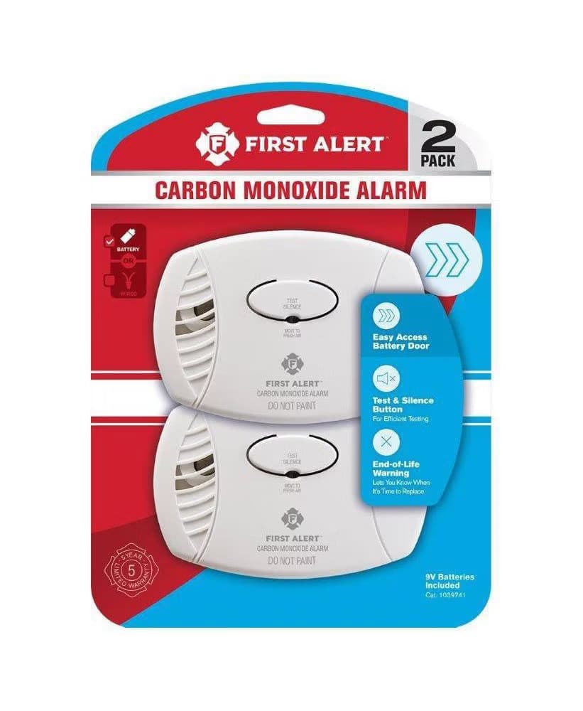 First Alert 2pk CO400CN2 Battery Powered Carbon Monoxide Detector