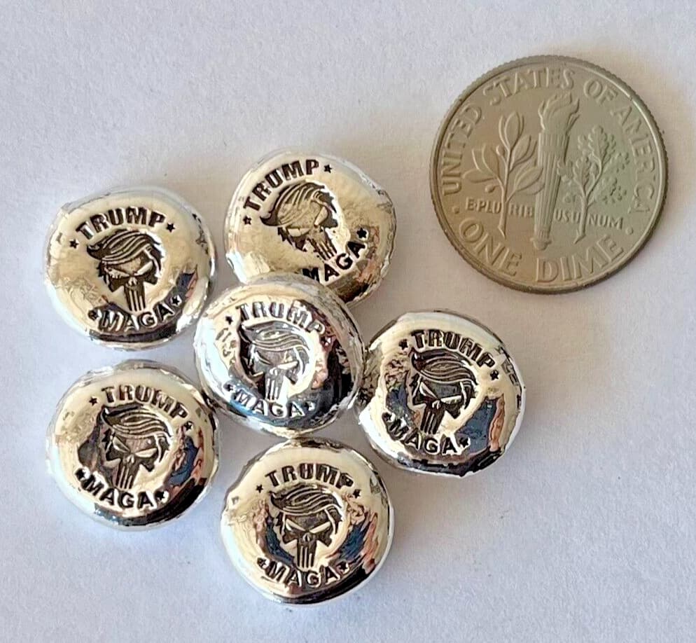 One! 5g SILVER .999 hand poured Donald Trump MAGA 1 BAR PER PURCHASE! g 5 gram 3