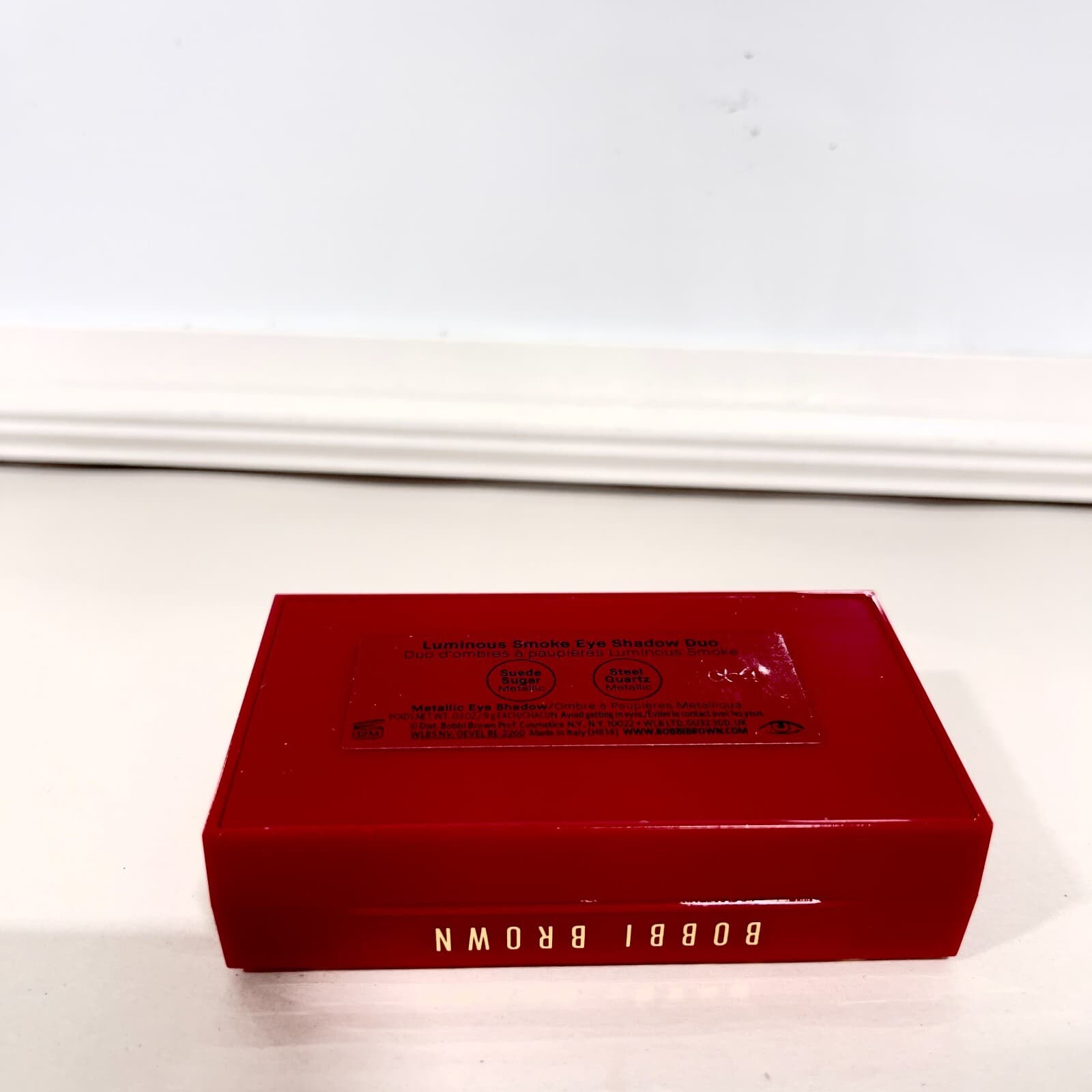 Bobbi Brown Gilded Gleam Eyeshadow DUO  color Suede Sugar and Steel Quartz 0.9oz 3