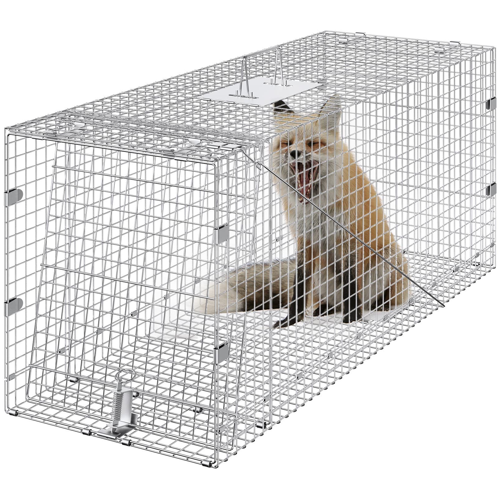 Live Animal Cage Trap 42" x 16" x 18" Humane Cat Trap Cats Squirrels Mouse