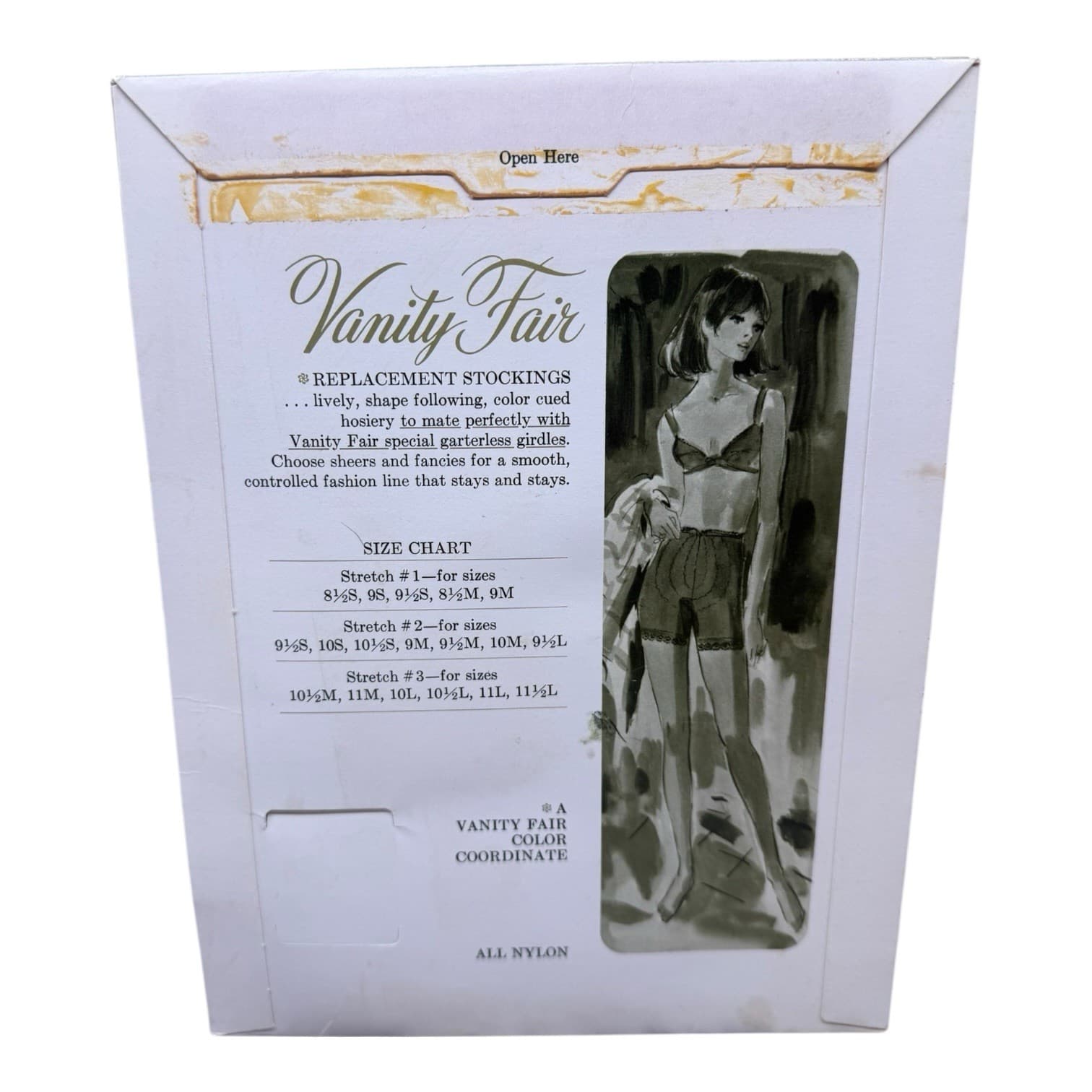 Vtg Vanity Fair Replacement Stockings Nude Heel Size 3 Fawn Fits 10 1/2-11 1/2 2