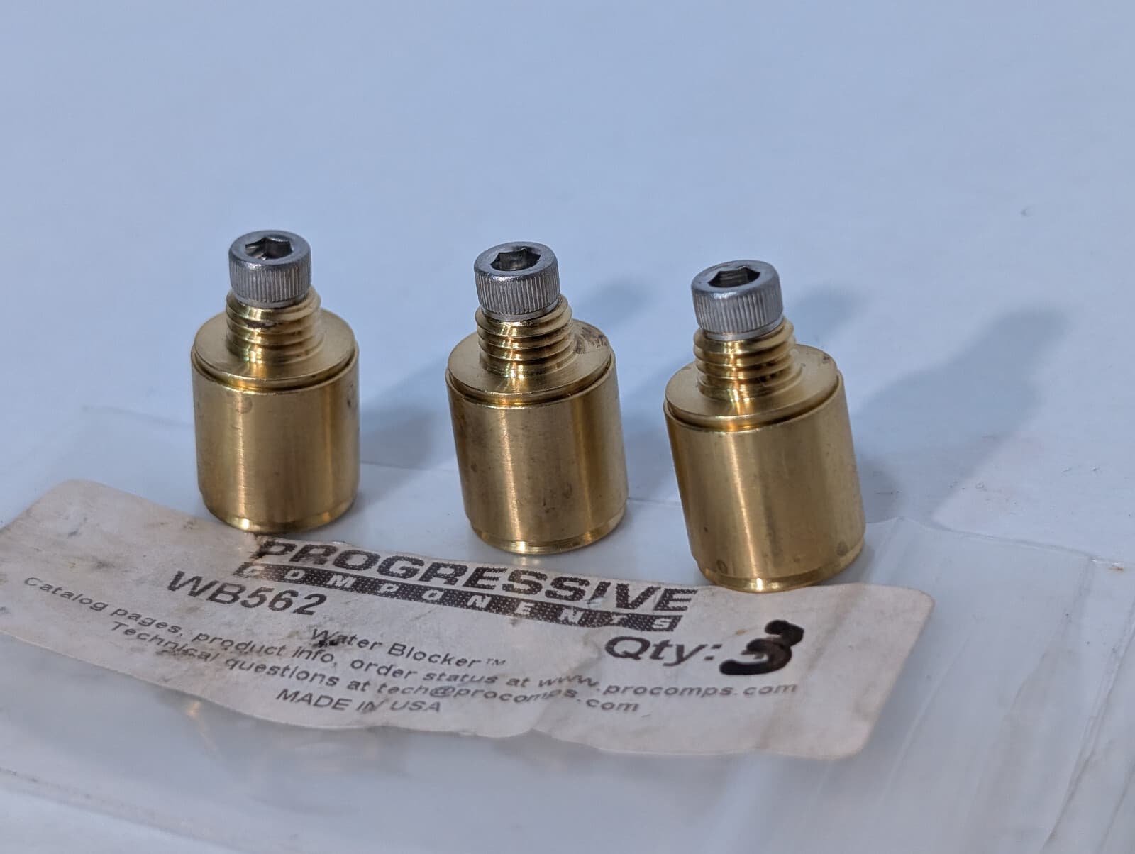 Lot of 6: Progressive Components Water Blocker WB562 9/16", Reusable, Threadless 6