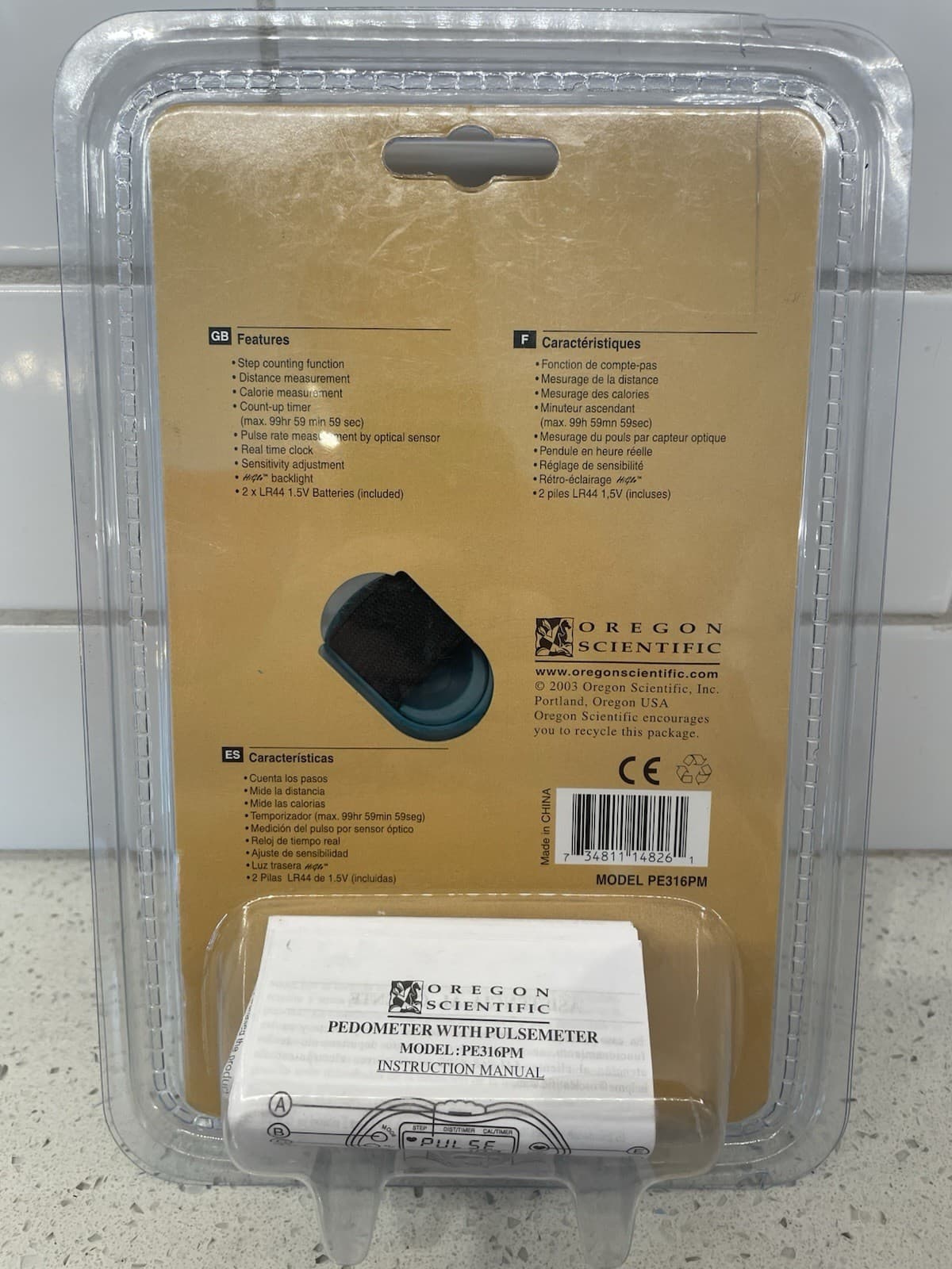 New Oregon Scientific PE316PM Pedometer with Pulse Meter Sealed 2