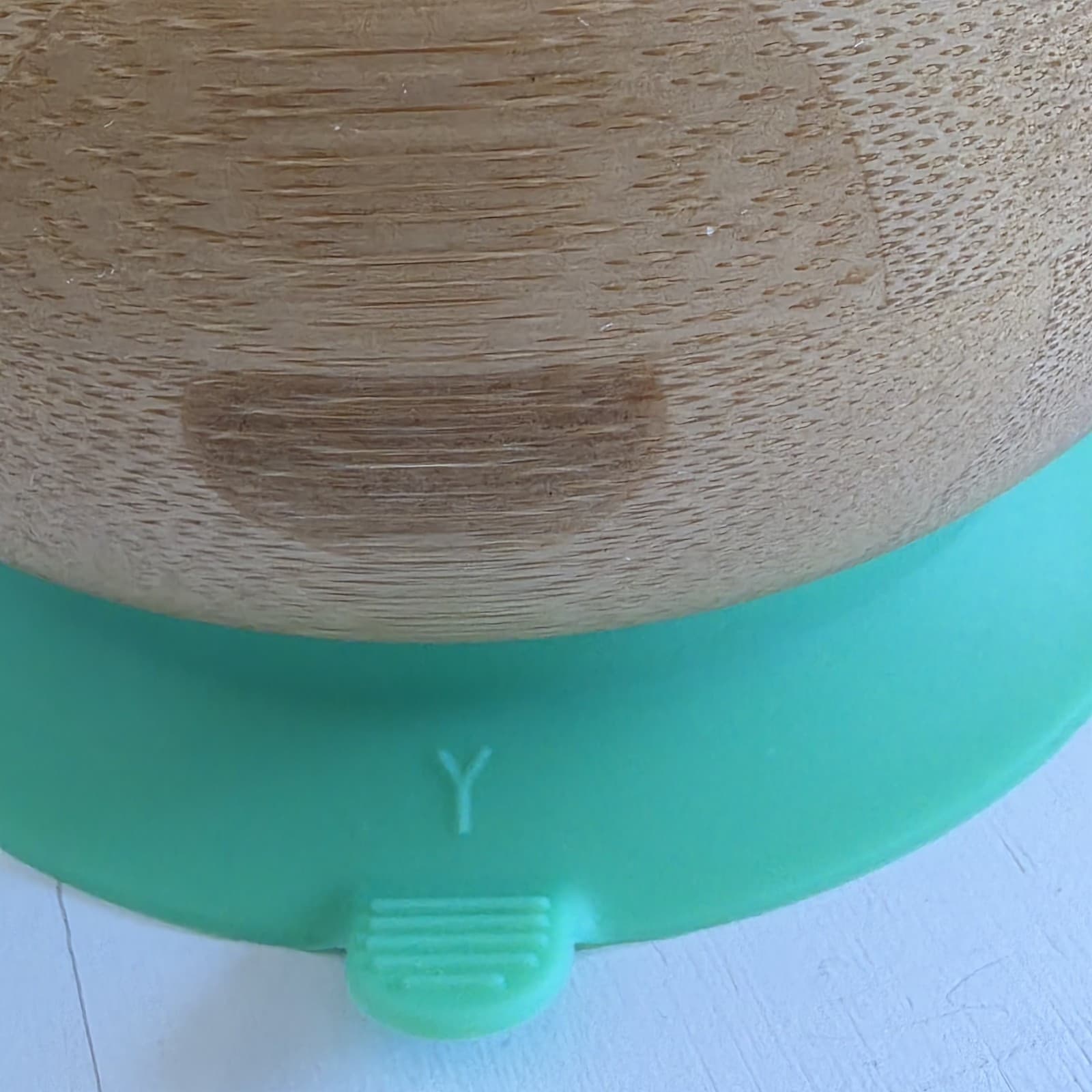 Avanchy Baby Bamboo Wood Bowl Suction Cup Bottom Green Toddler 4