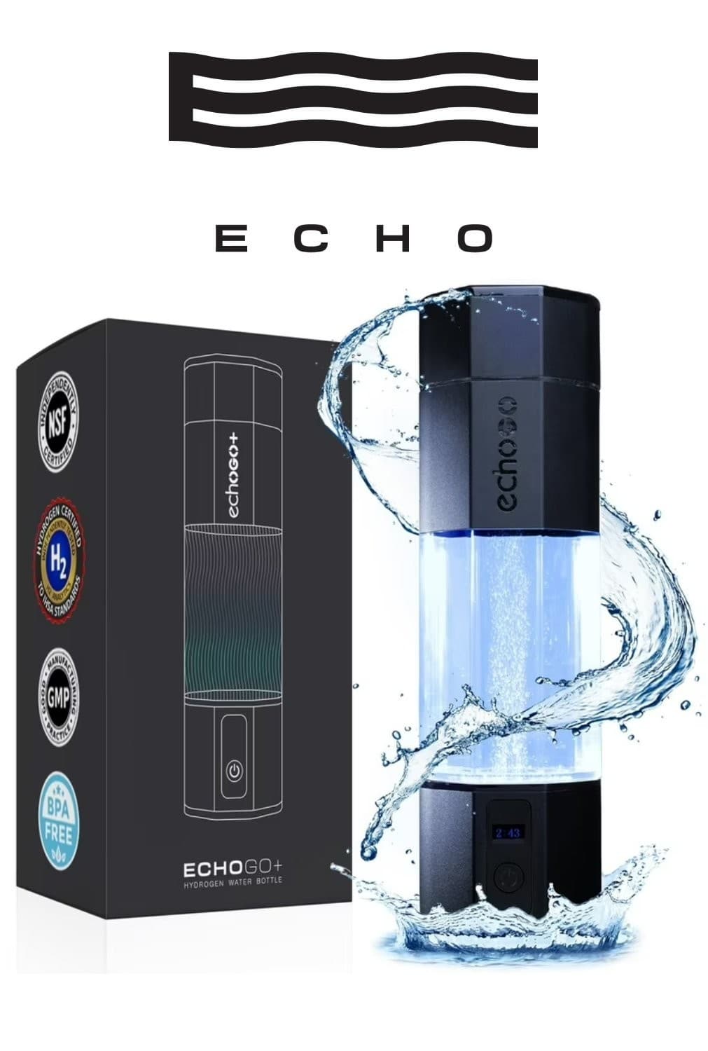 ECHO Go+ Hydrogen Water Bottle - Hydrogen Infusion Technology *NEW*