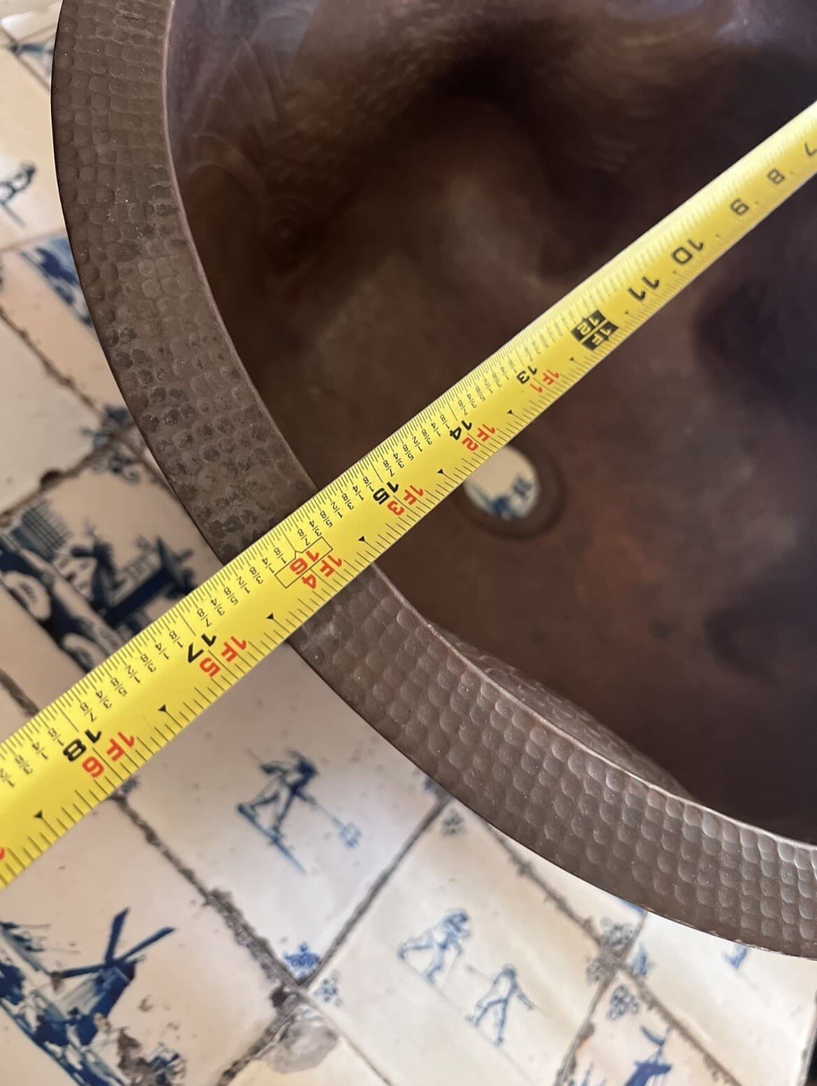 Hammered Copper Koi Fish Sink 3