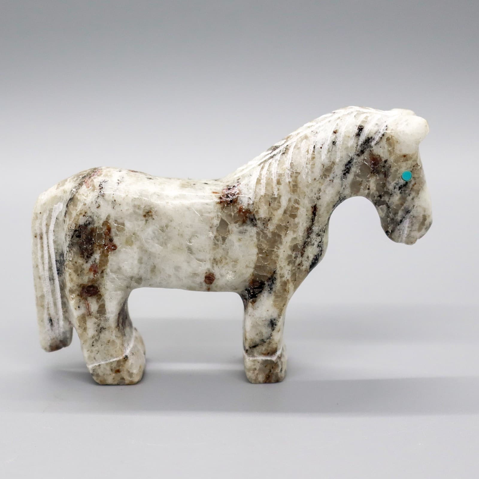 ZUNI-MARBLE HORSE FETISH by ANDRES LEMENTINO-NATIVE AMERICAN 3