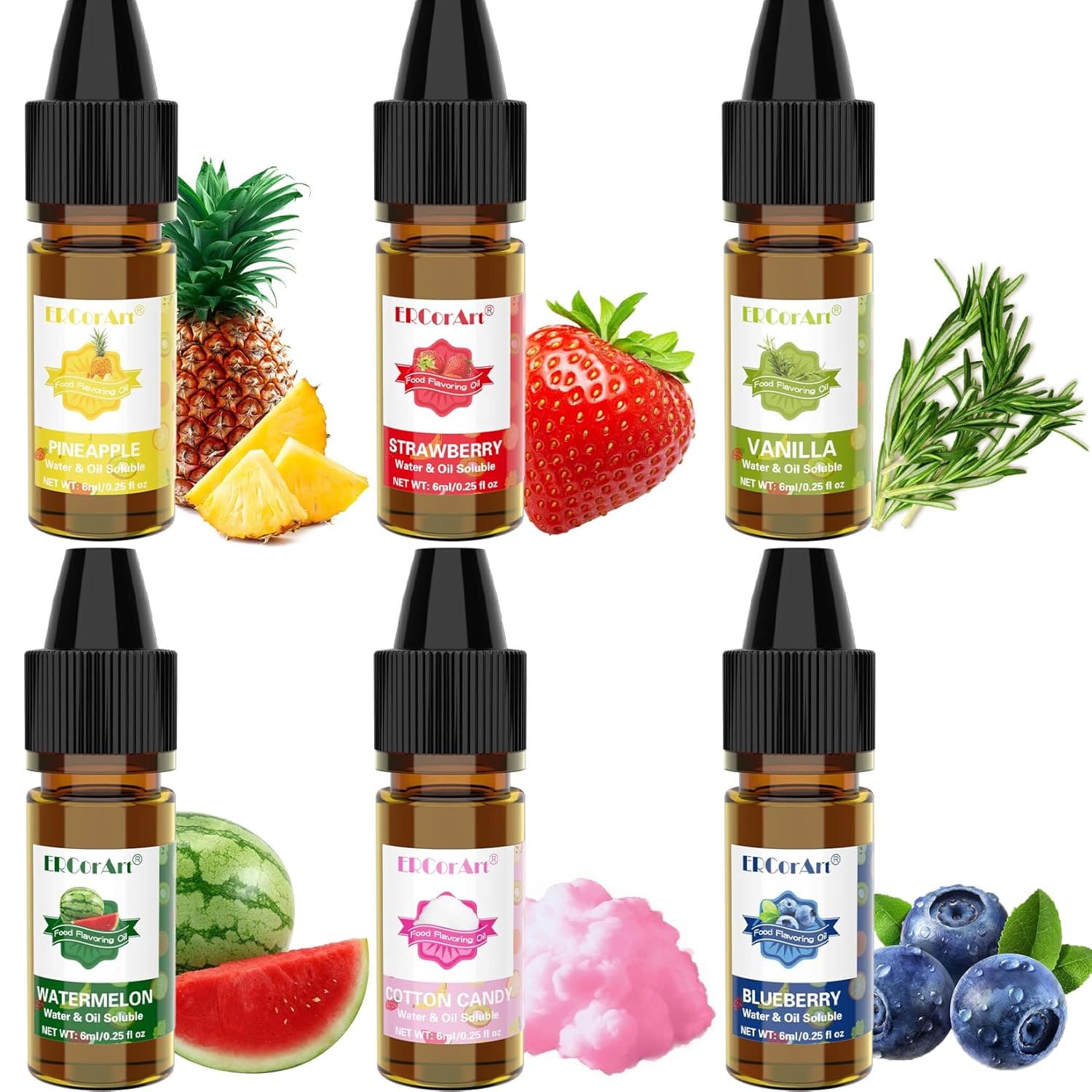 Food Flavoring Oil - Concentrated Candy Flavors, 6 Liquid Lip Gloss Flavoring 2