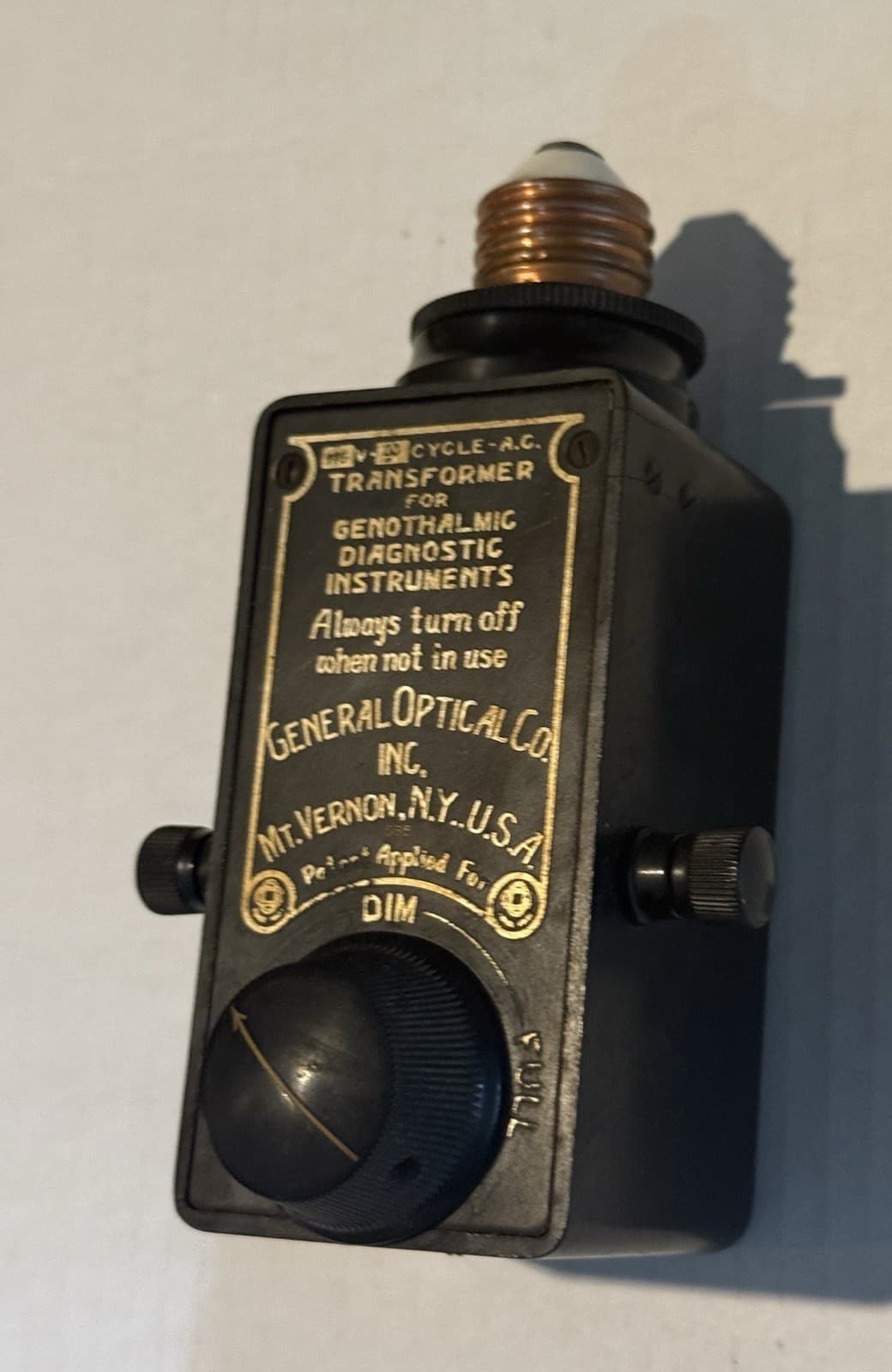 Antique Transformer  Genothalmic Diagnostic Instruments 1915 General Optical 2