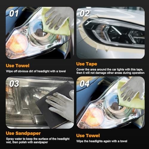 Headlight Restoration Kit 200ML Automobile Headlight Polish Repair Renovation  4