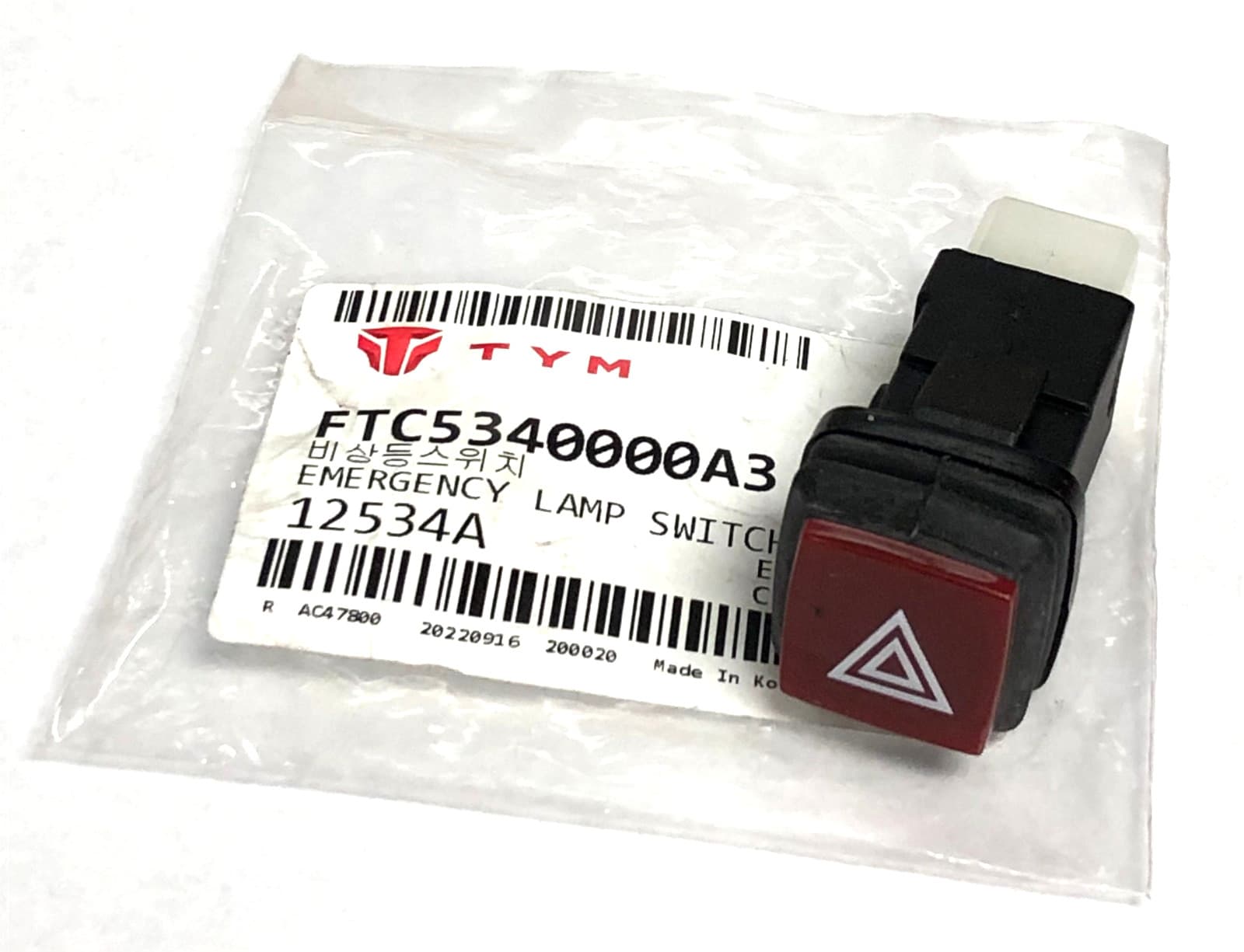TYM/BRANSON PART# FTC5340000A3, REPLACEMENT EMERGENCY LAMP SWITCH -OEM