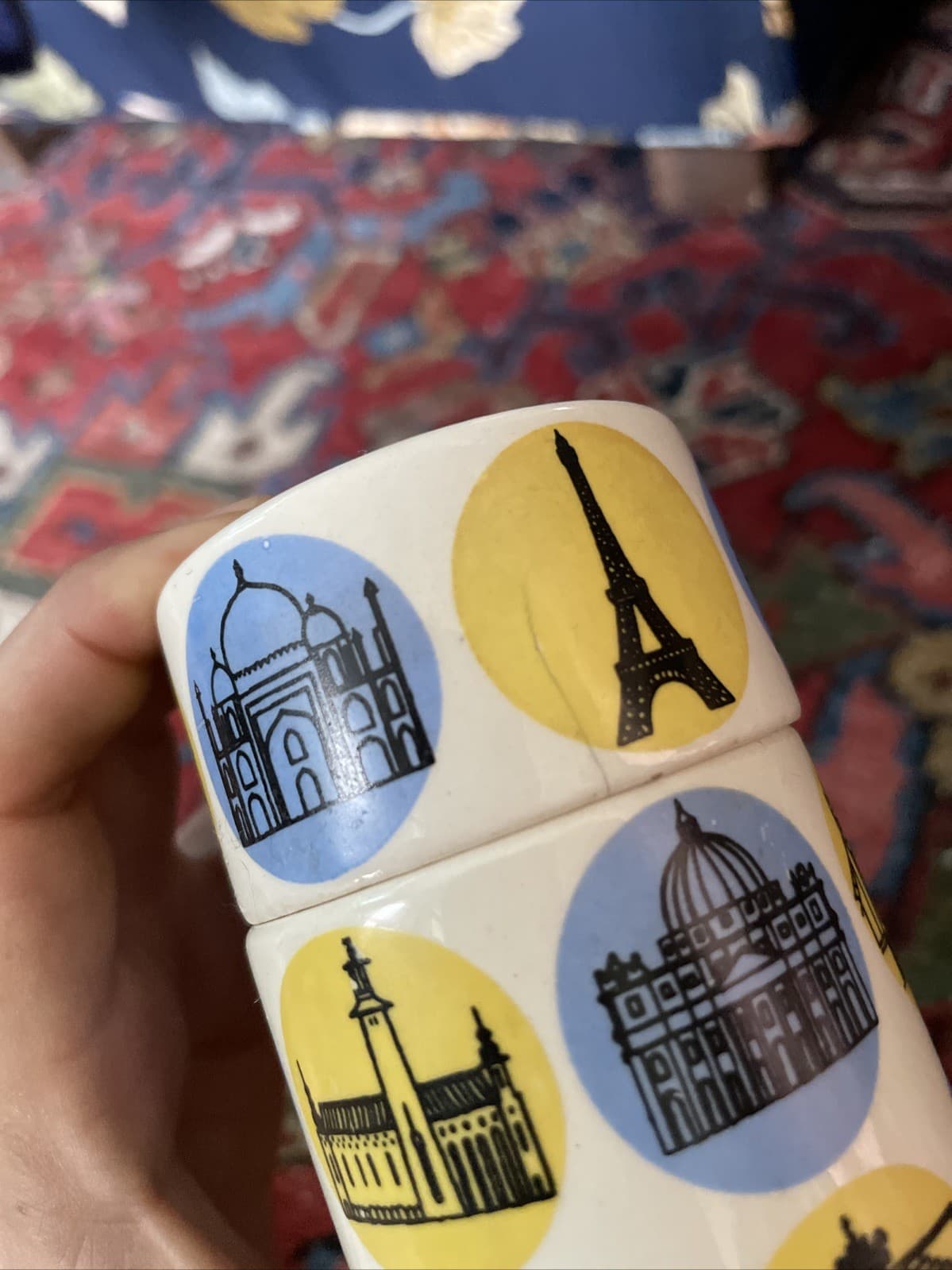 Vintage 60s Lufthansa Airlines Ceramic Jar Container Waechtersbach Sarotti MCM 5