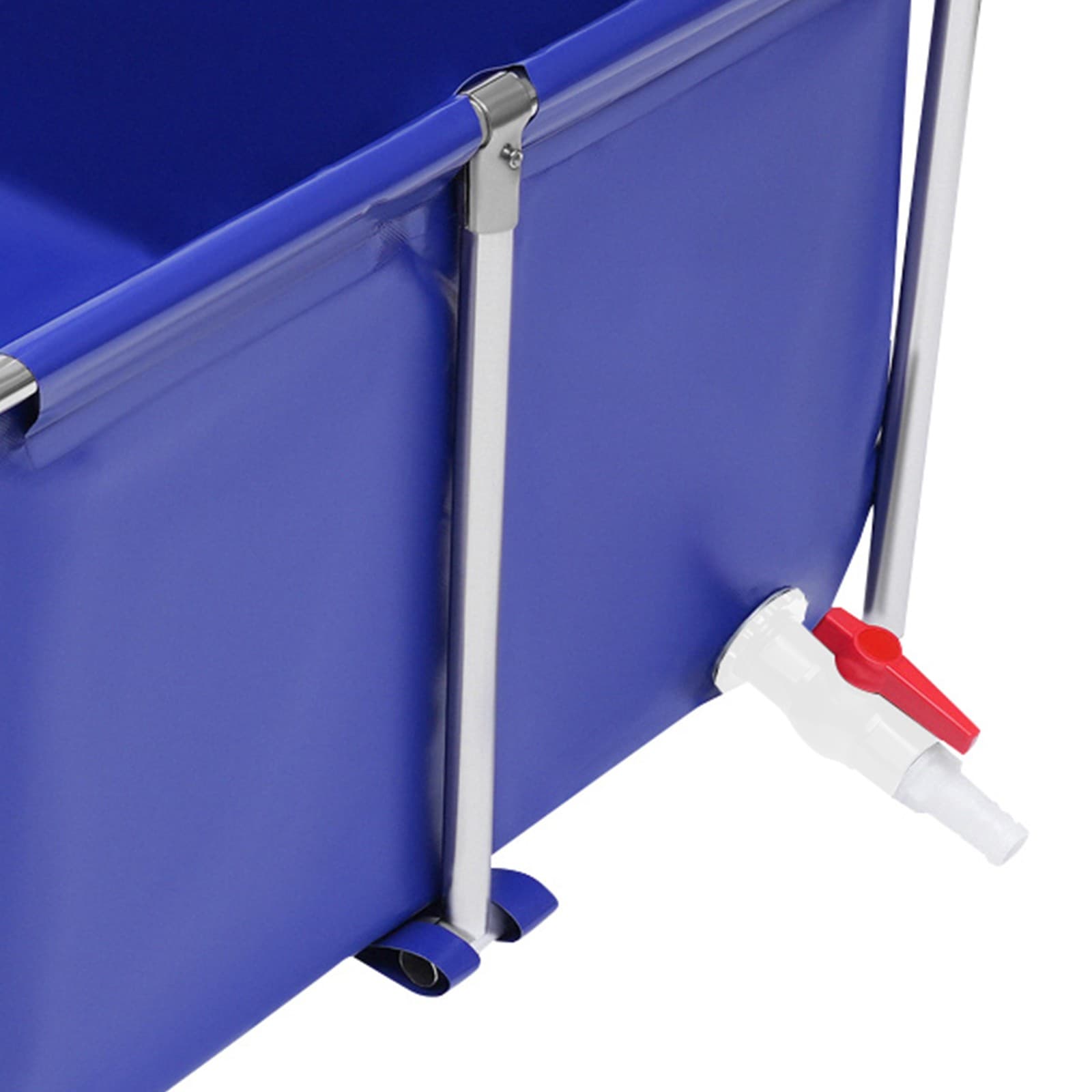 Blue Cuboid Canvas Fish Pond Aquarium Fish Water Tank Coating Koi Breeding Pond 6