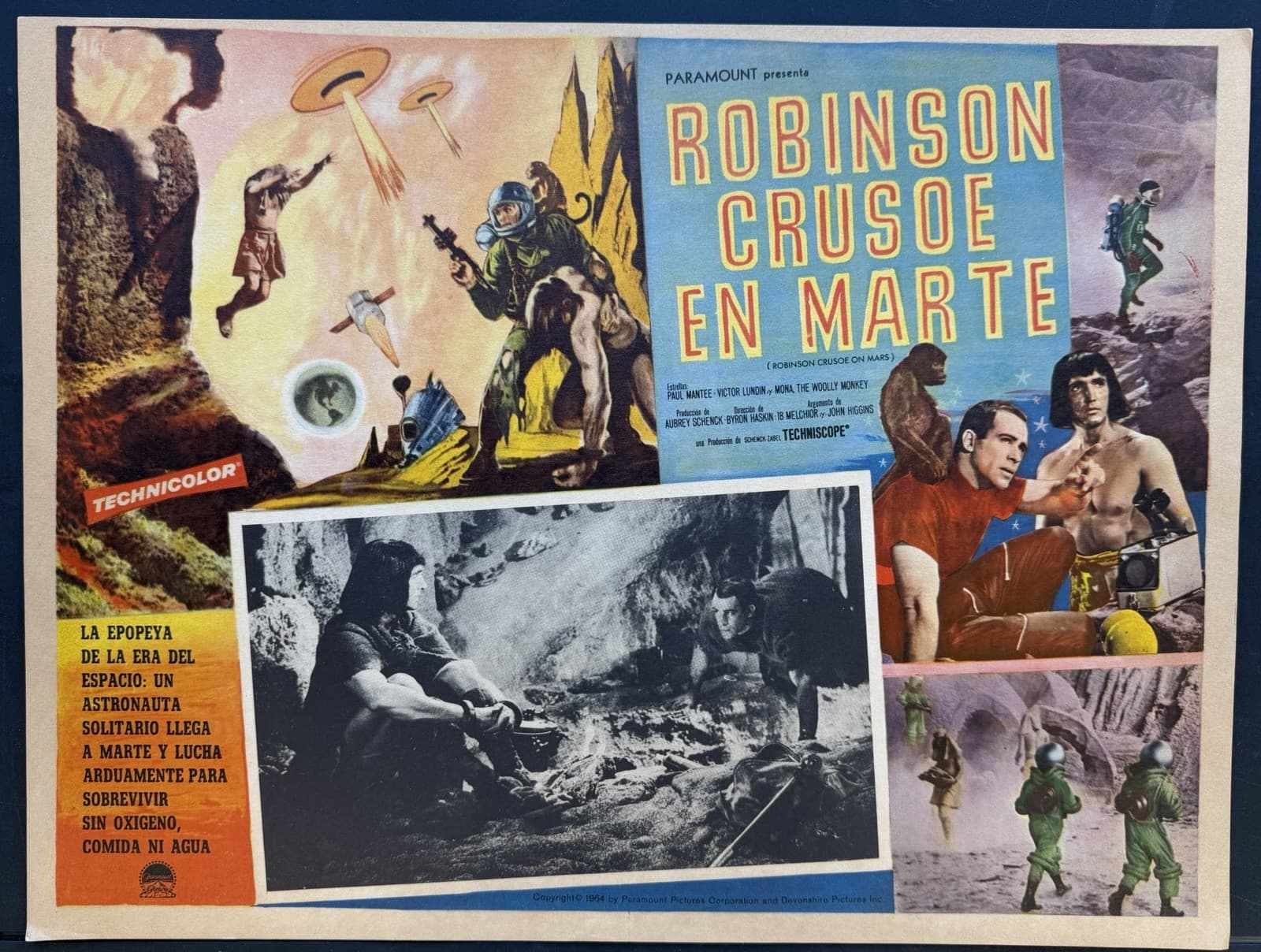 ROBINSON CRUSOE ON MARS ADAM WEST PAUL MANTEE MEXICAN LOBBY CARD SET UNUSED 64 2