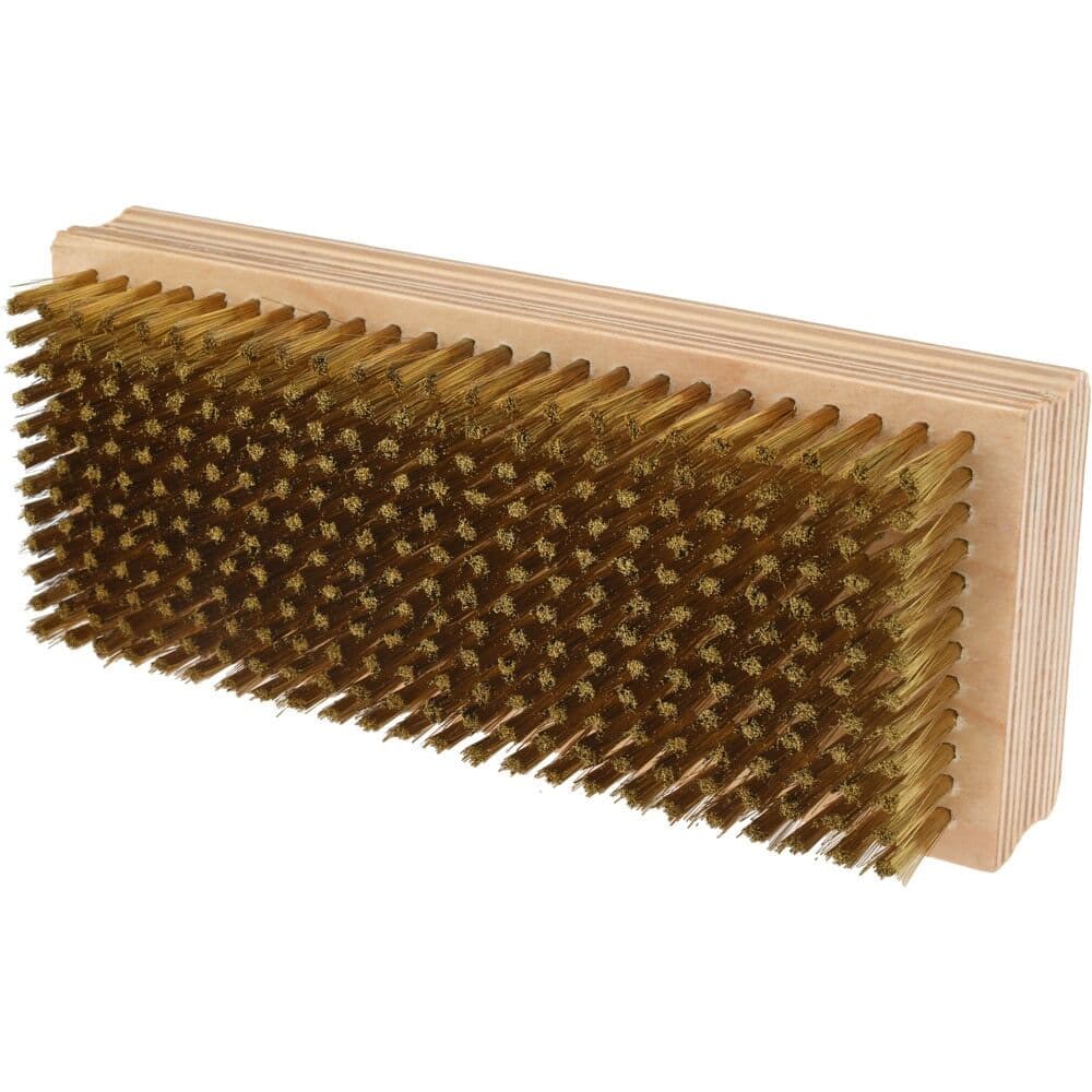 PRO SOURCE Fine Wire Brush: 0.005" Brass Filament in 2-5/8" x 6-1/2" Wood Block 3