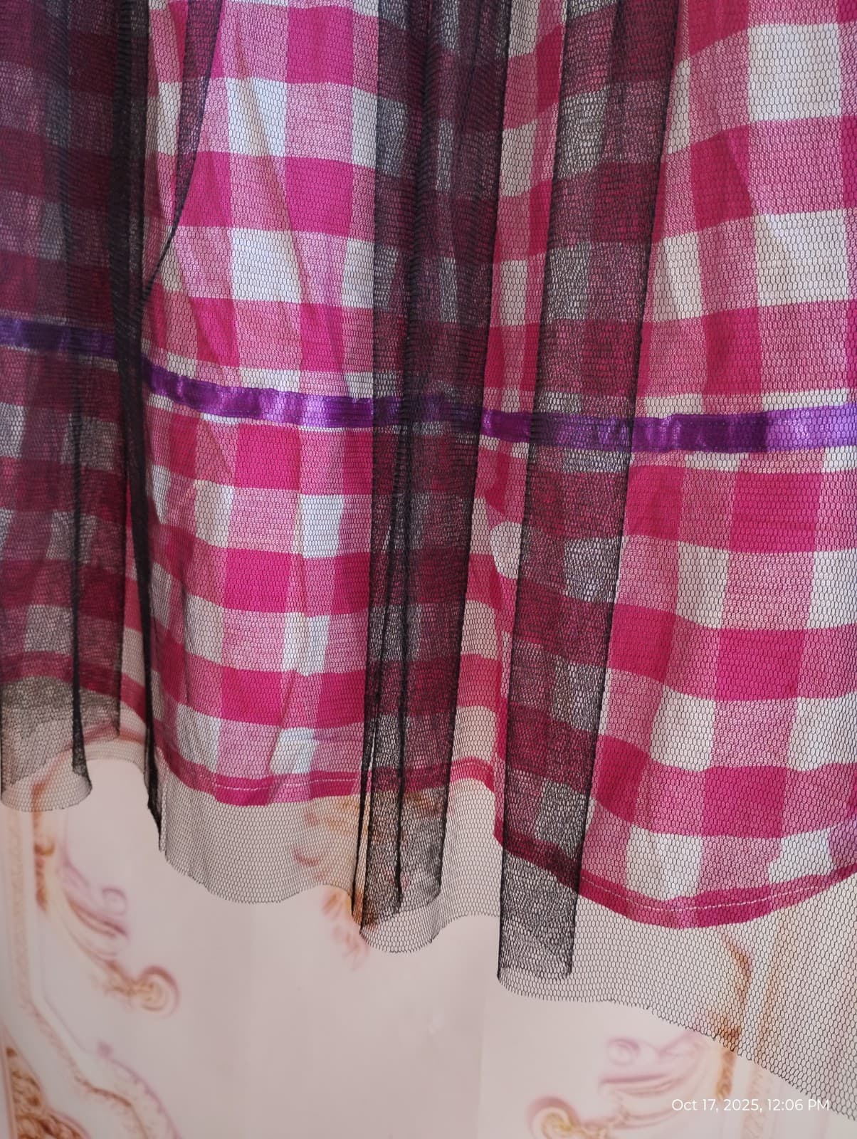 M-US 8. HALLOWEEN DIRNDL, Embroidered, 1Pc +Band,Black Tull covered Skirt 4