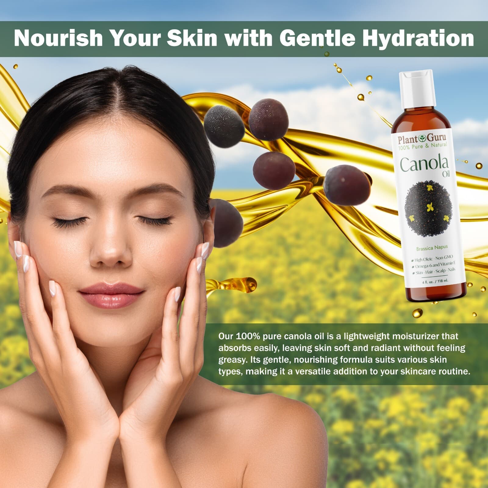 2 oz. Carrier Oil 100% Pure Natural Cold Pressed For Skin, Hair Growth, Massage 4