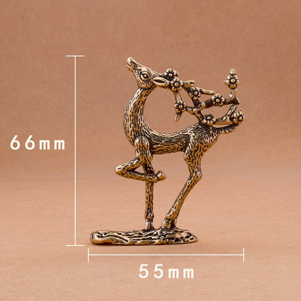 Solid Brass Deer Figurine Statue Home Ornaments Animal Figurines Gift New 1pc 5