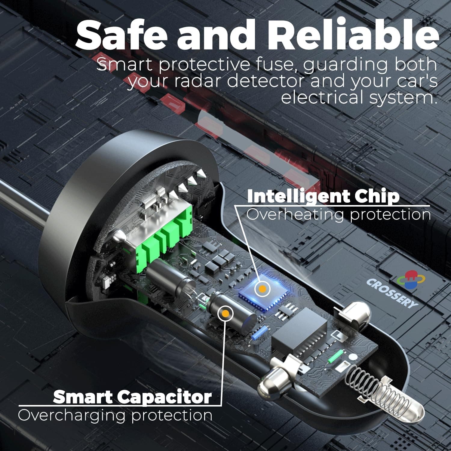 Radar Detector Power Cord with Dual USB Charger Ports - Replacement Power Adapte 3