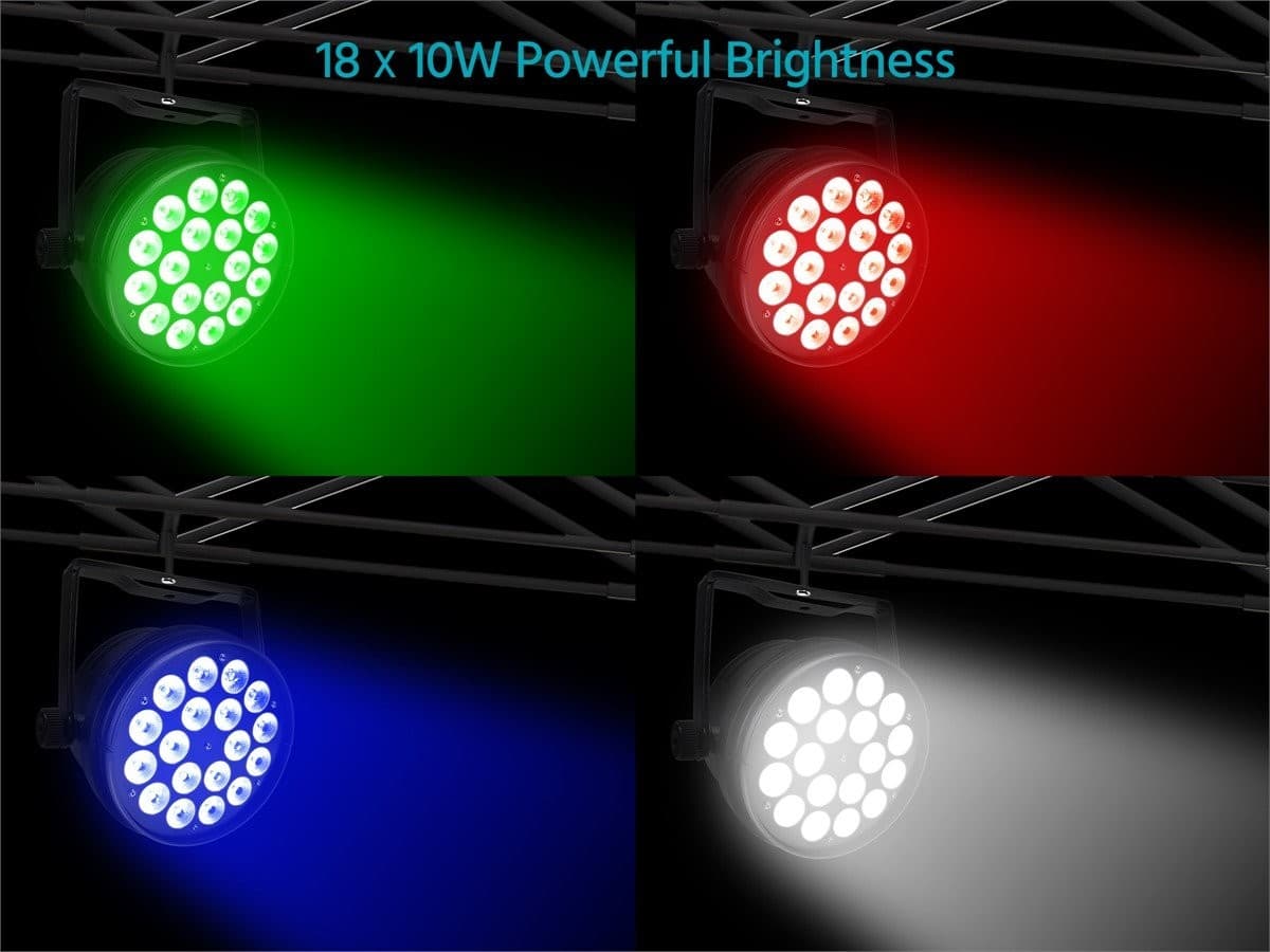 Monoprice 18x 10-Watt RGBW 4-in-1 LED Flat Par Stage Light For Bands DJs Wedding 5