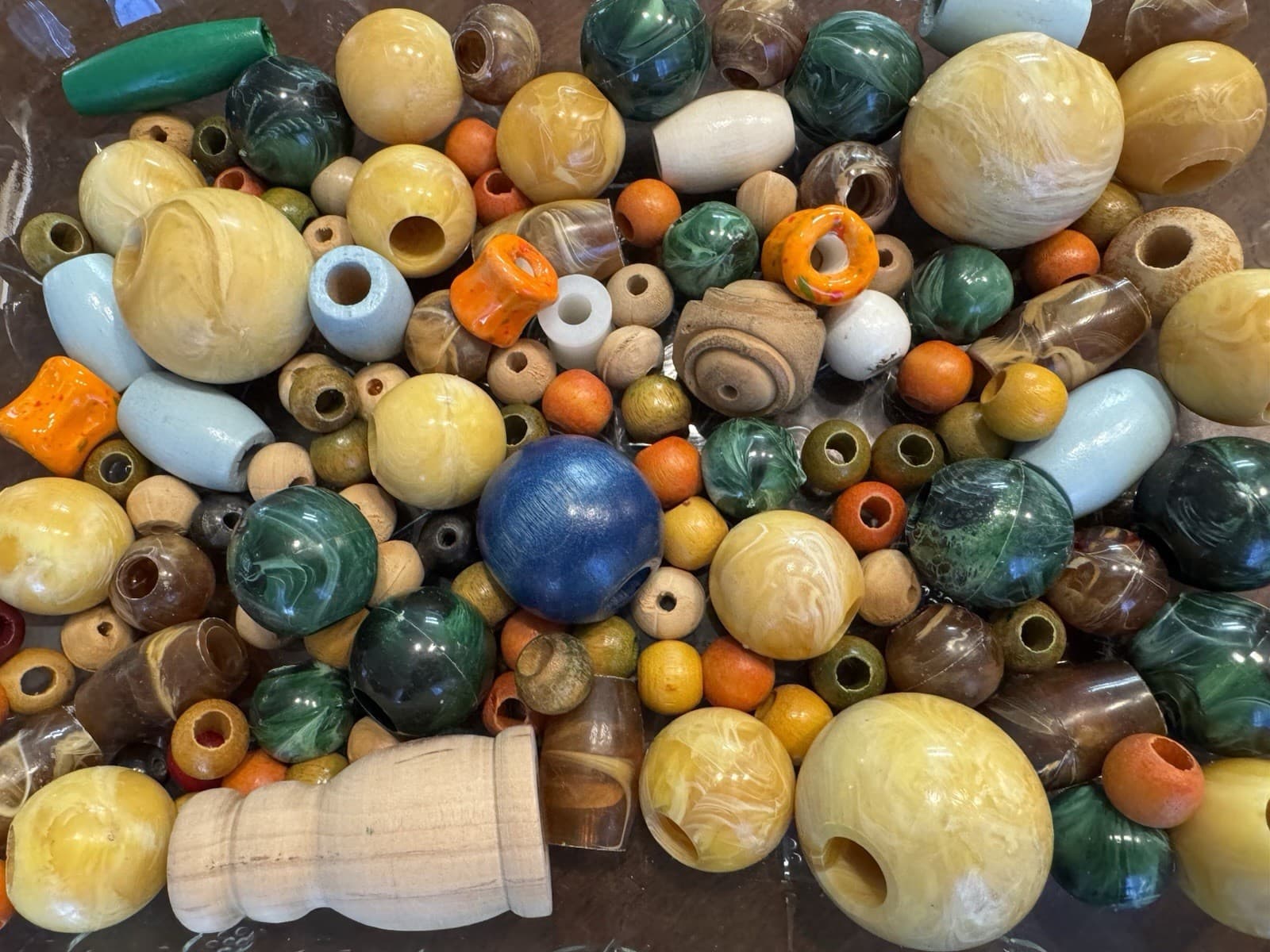 Vintage Macrame Wooden Ceramic Plastic Big Beads 2