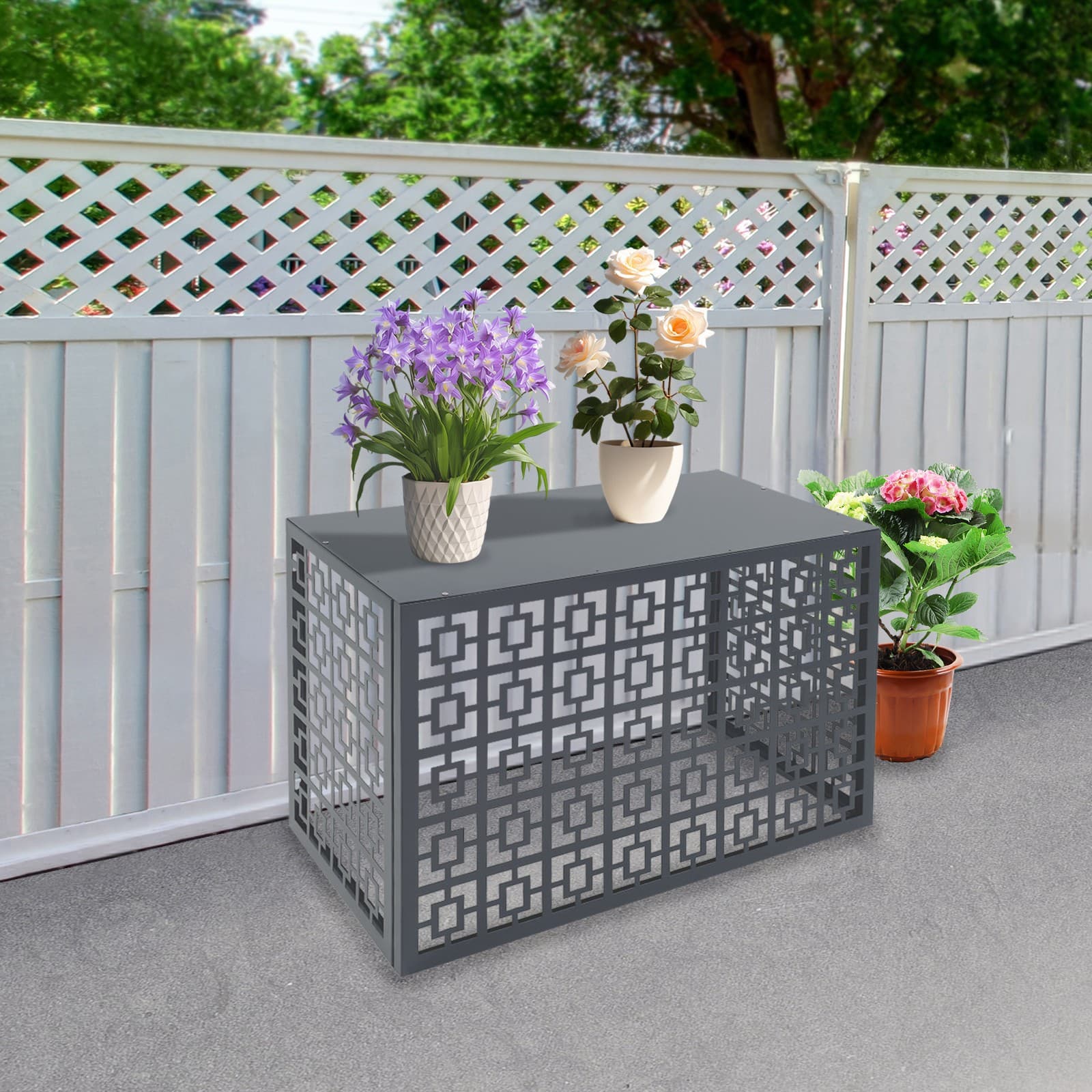 Air Conditioner Fence Rectangular Privacy Fence Cover for A/C Conditioning Unit 2