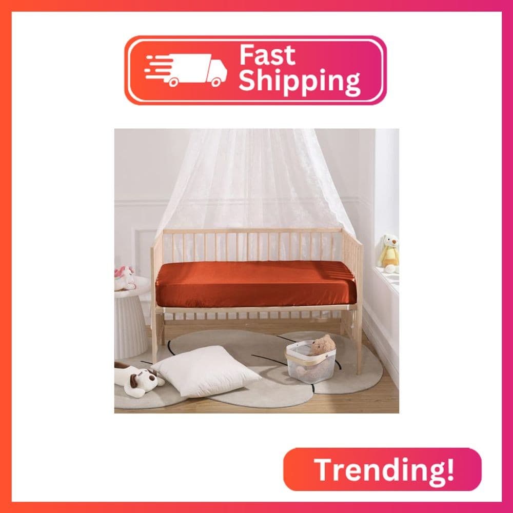 SiinvdaBZX 2 Pcs Satin Crib Sheets for Baby Hair, Silky Soft Fitted Crib Sheets  2