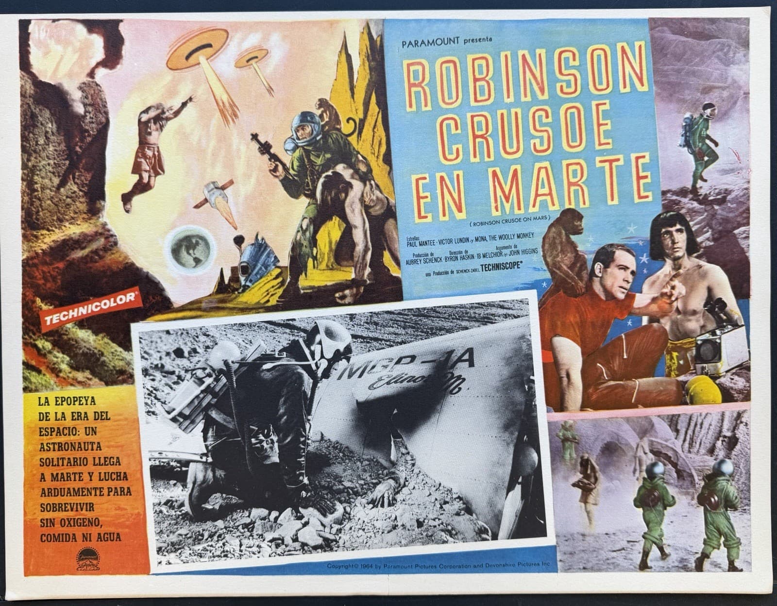 ROBINSON CRUSOE ON MARS ADAM WEST PAUL MANTEE MEXICAN LOBBY CARD SET UNUSED 64 3