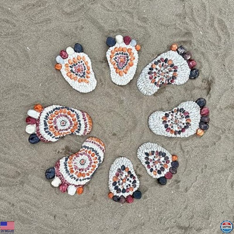 Faux Cobblestone Outdoor Stepping Stones - Set of 2 Decorative Garden Pathway 4