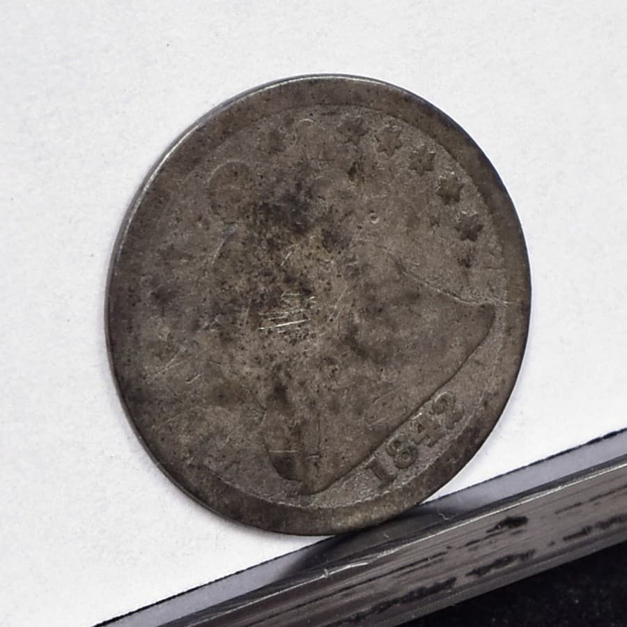 1842 Seated Half Dime - AG Details, Cleaned (#61120-L) 2