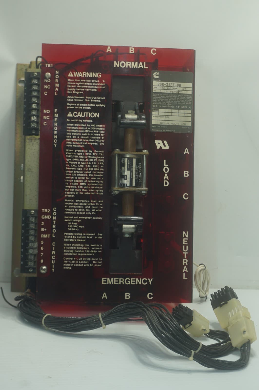 Onan Cummins 306-3487-06 Automatic Transfer Switch 212-04-45 Linear Motor