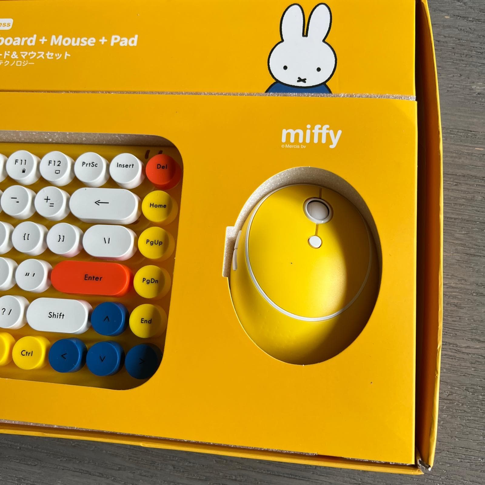 Miffy Dick Bruna Keyboard + Mouse + Mat Set Wireless Blue Yellow 3
