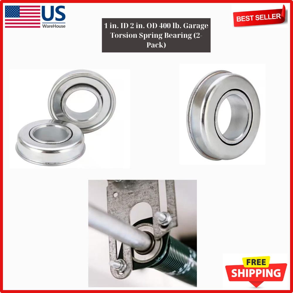 DURA-LIFT DLABE 1 in. ID 2 in. OD 400 lb. Garage Torsion Spring Bearing (2-Pack)