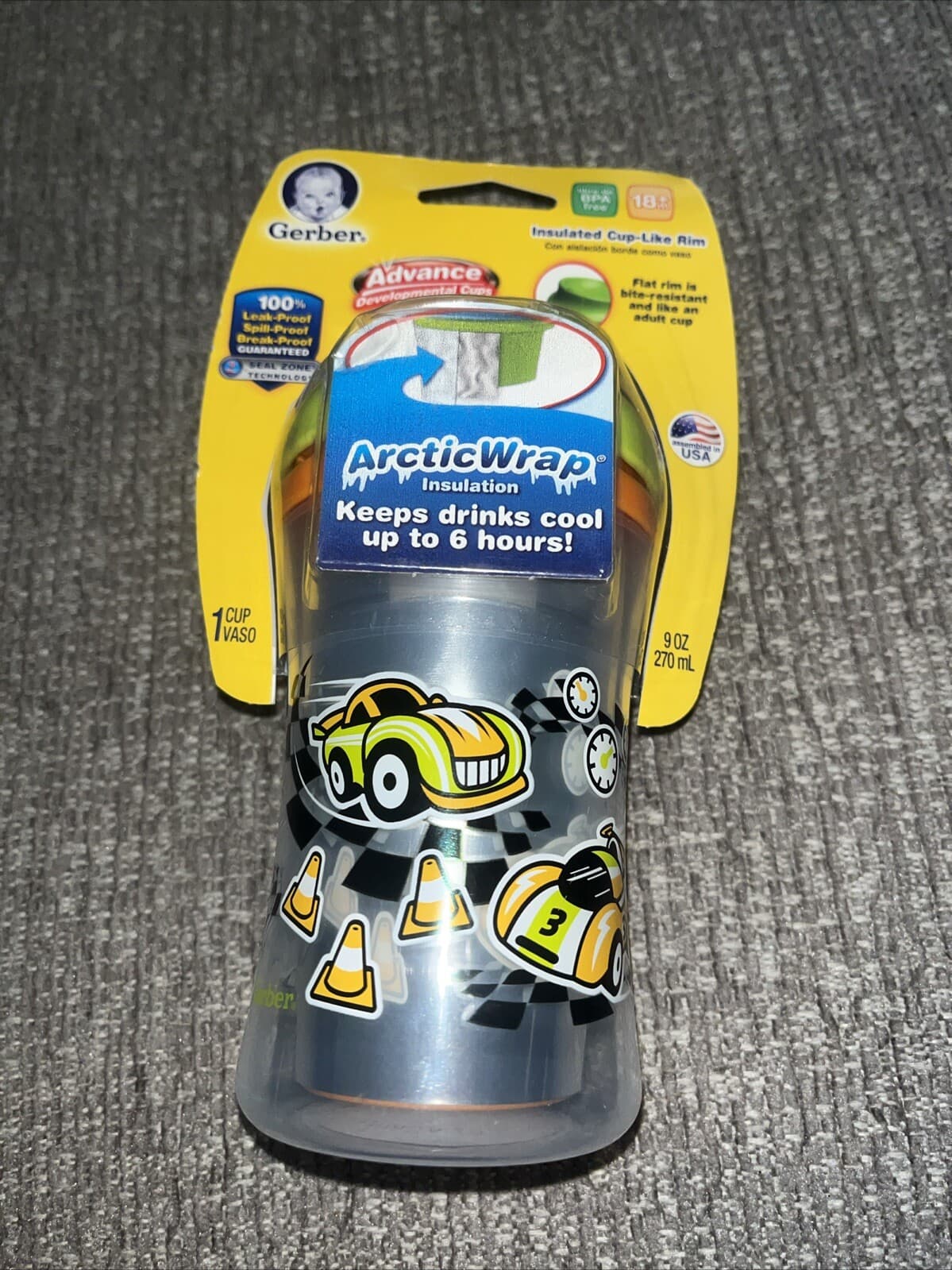 NUK GERBER 9OZ ADVANCED DEVELOPMENTAL CUP ARCTIC WRAP 18+ MO BPA FREE LEAK PROOF