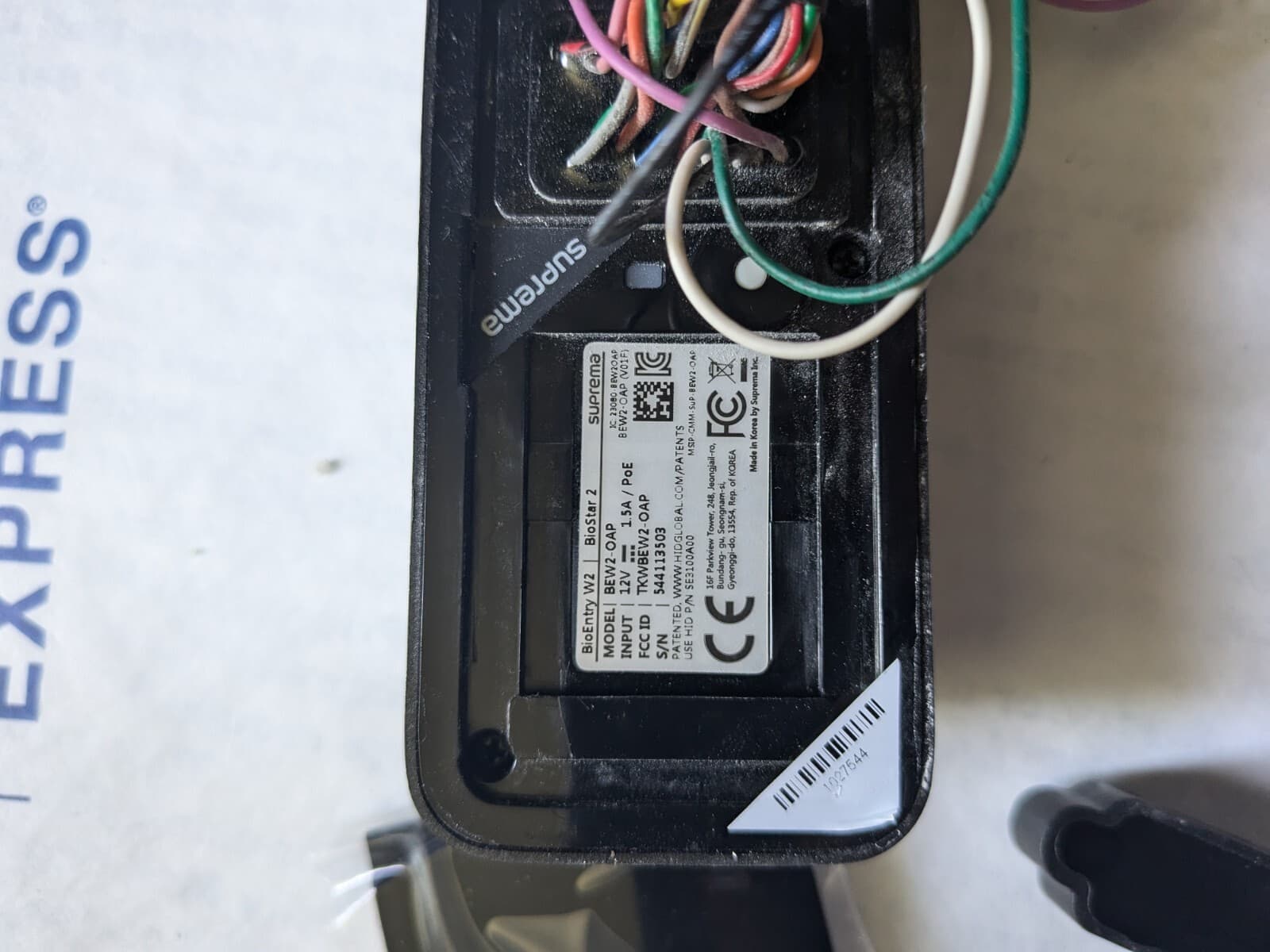 Suprema BioEntry W2 IP Fingerprint Device- BEW2-0AP used 4