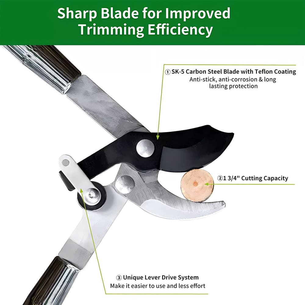 Berry&Bird Garden Loppers Heavy 30''Duty Bypass Loppers Long Handle Tree Trimmer 3