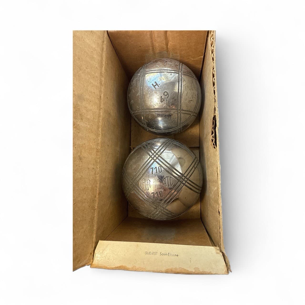Vintage Obut Boules De Petanque Chrome Balls w Orig Box 3