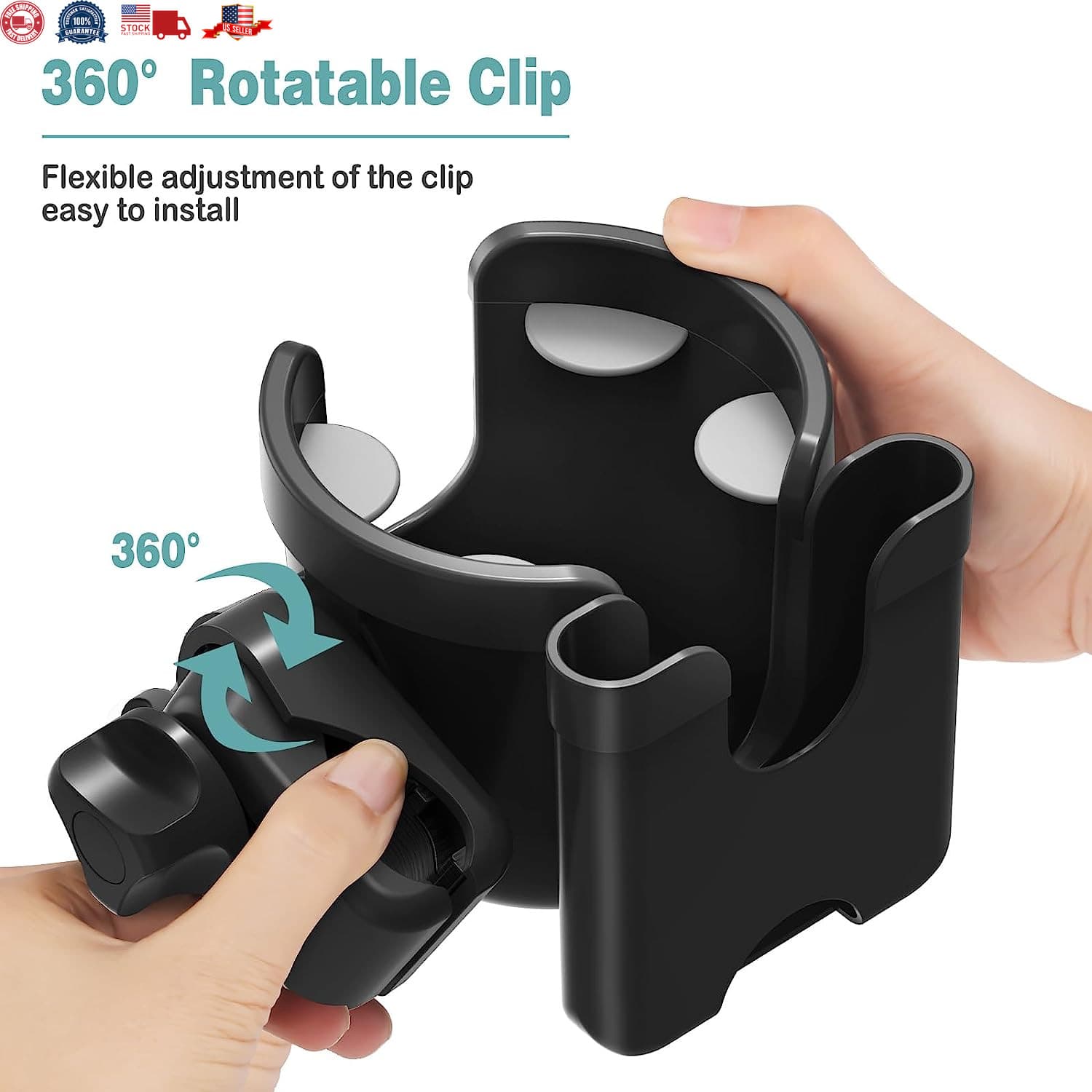 Universal Cup Bottle Phone Holder For Wheelchair Stroller Walker Bike Scooter 4