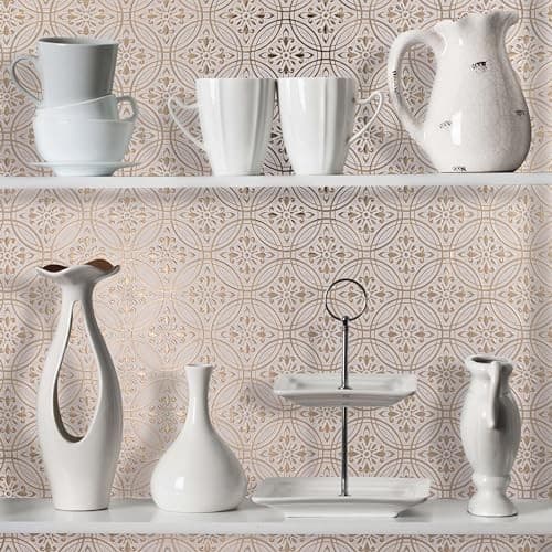  24-Pack of 8 x 8" Wallpaper Tiles Peel and Stick Metallic Gold Pastel Painted 5