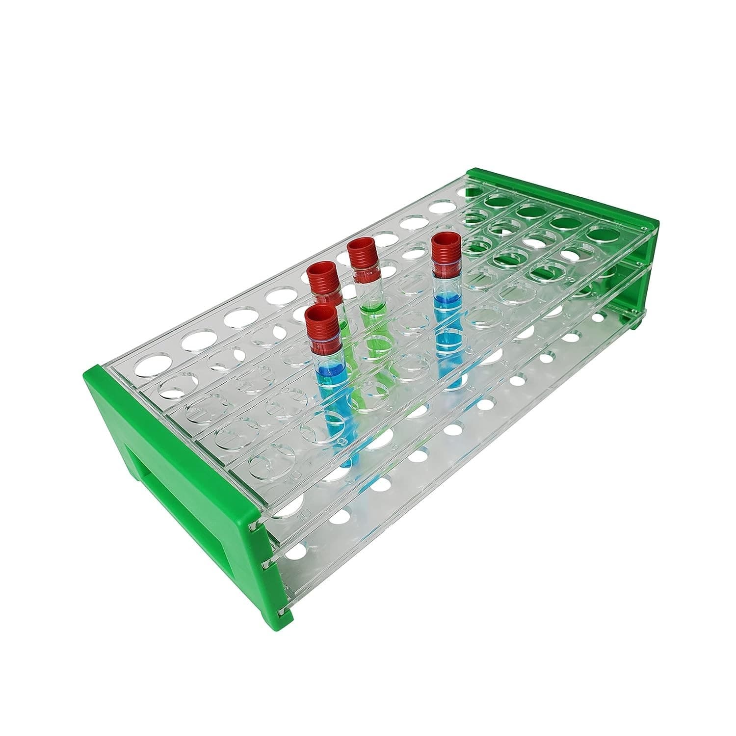 Labnique Plastic Test Tube Rack for 13mm and 16mm Tubes, 50 Wells 2