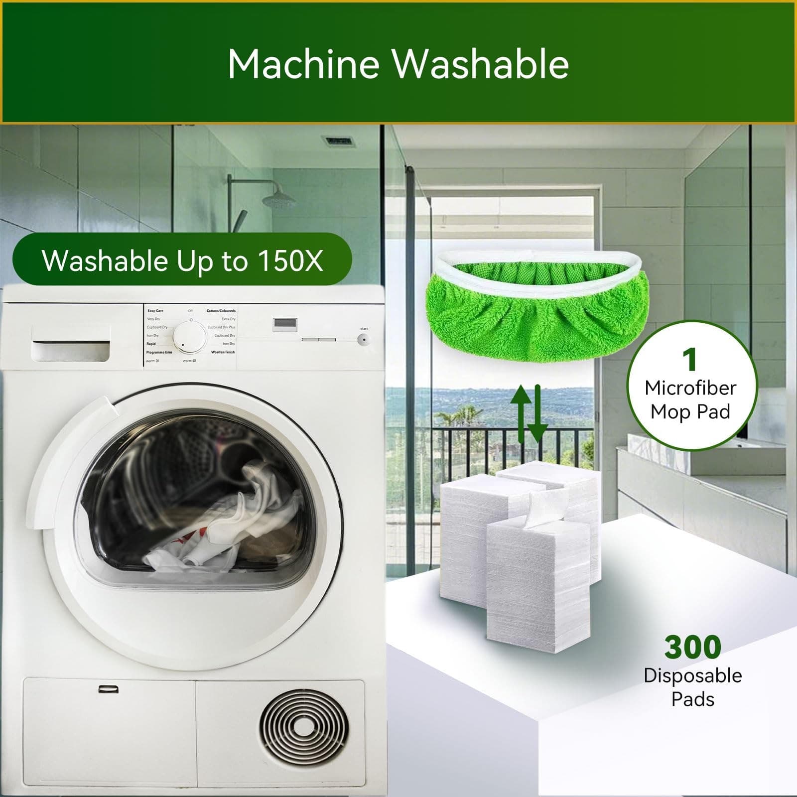 4 Pack Reusable Microfiber Mop Pads Compatible with Swiffer Sweeper, Washable... 5