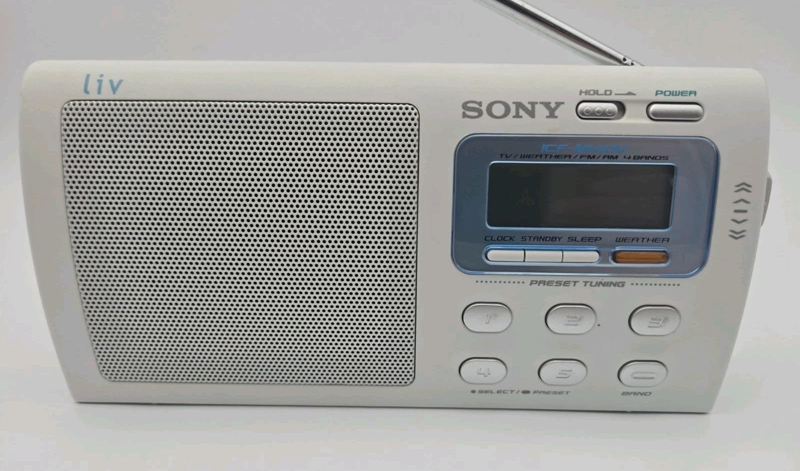Sony Liv ICF-M410V TV Weather AM/FM 4-Bands Portable Clock Radio - TESTED!  2