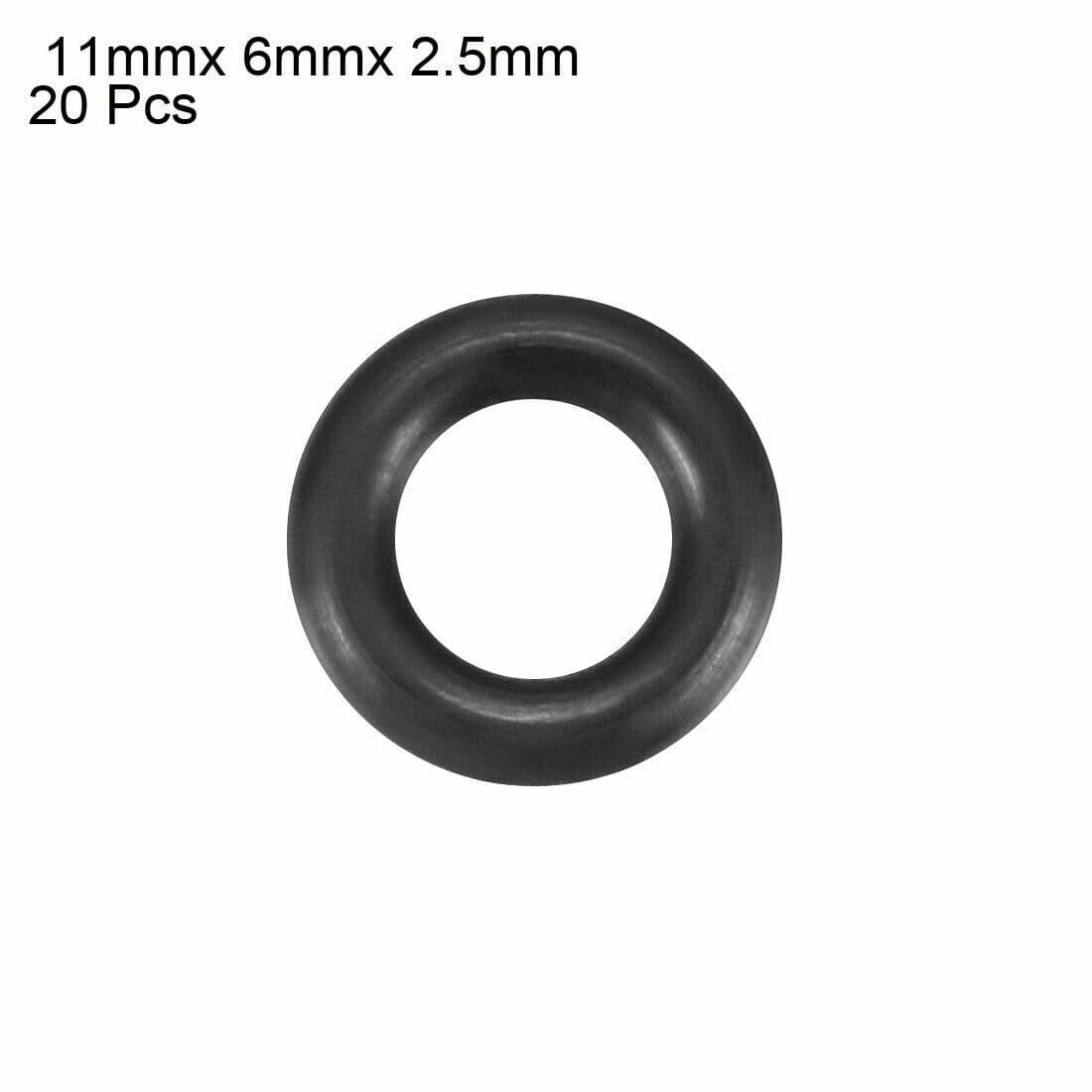 20pcs Black Nitrile Butadiene Rubber NBR O-Ring 6mm Inner Dia 2.5mm Width ✦KD 3