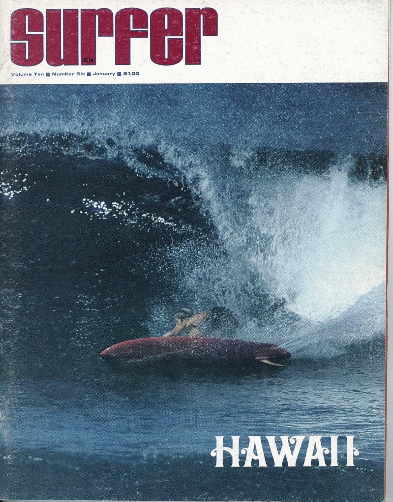 Surfer Magazine Vol. 10 #6- January 1970 Free shipping