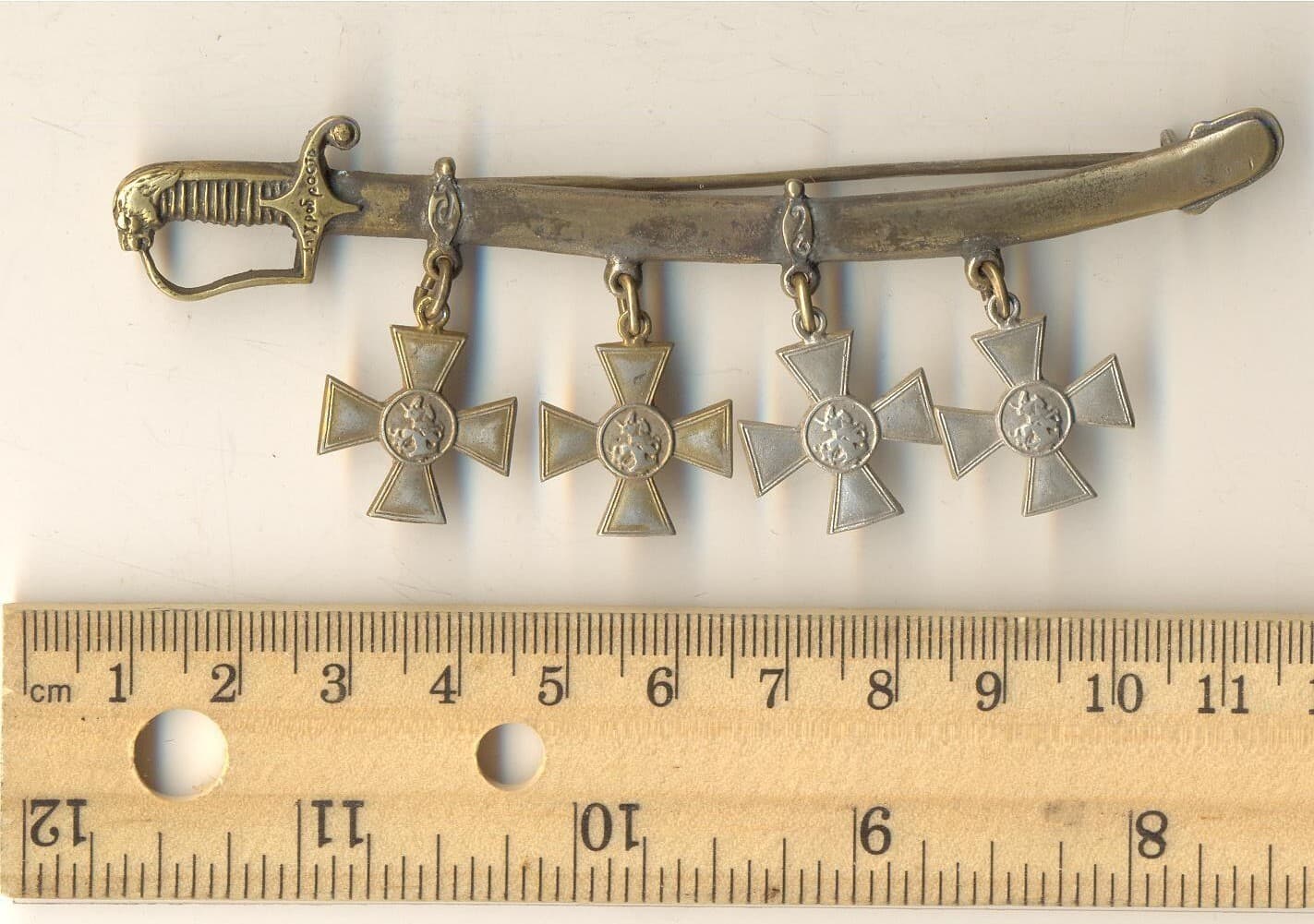 Russian Imperial Military Sterling Silver Badge order medal St. George  (#1069) 3