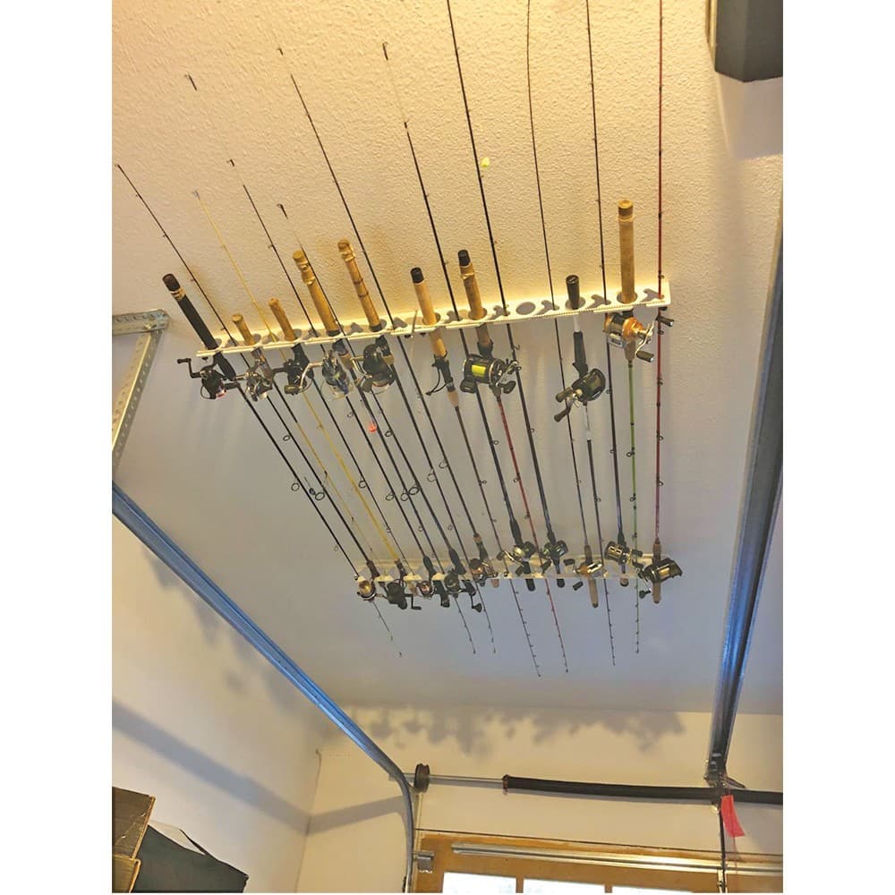 ColdTuna Garage fishing rod rack – Wall or Ceiling Mount Holds 10 Fishing Poles 4