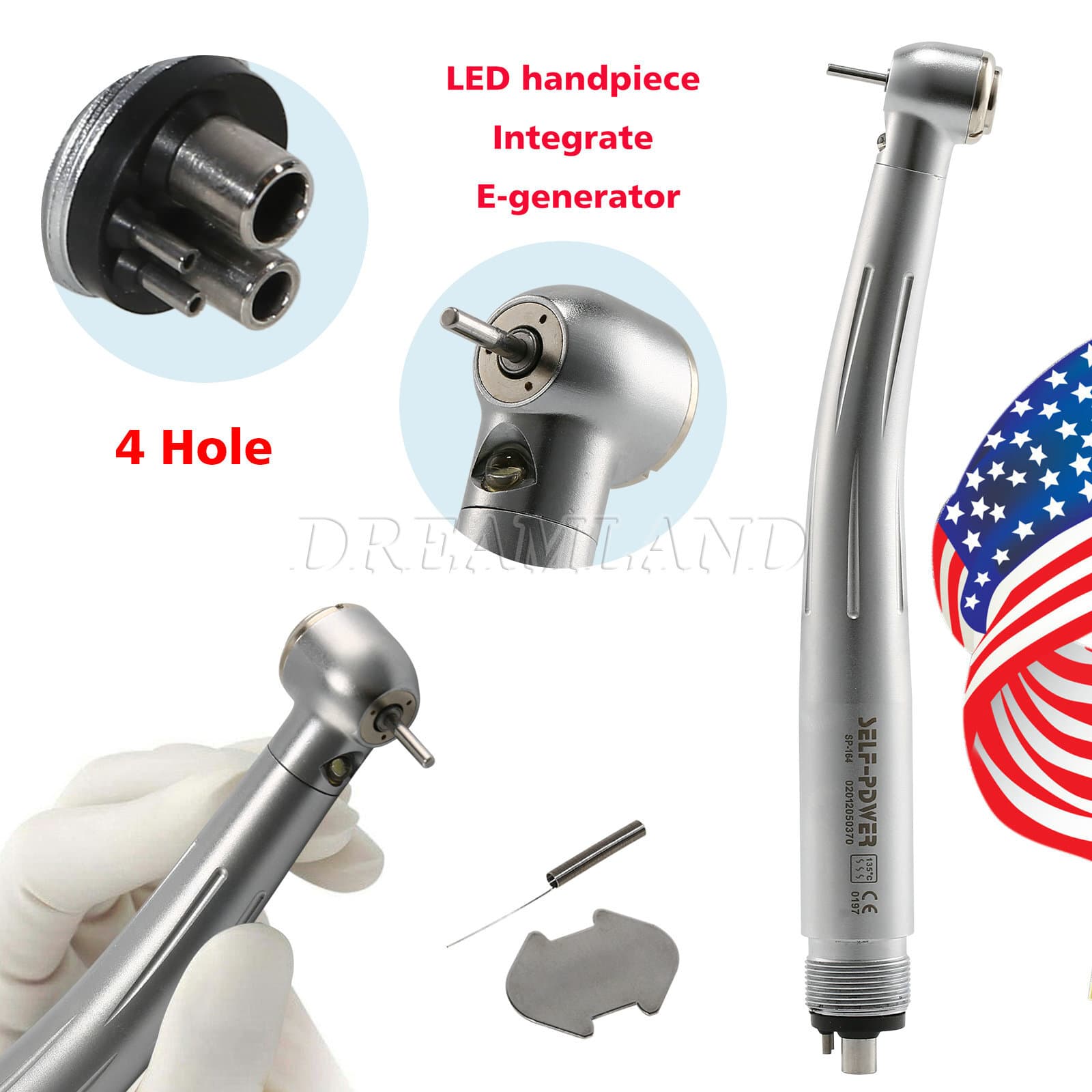 Estilo NSK Dental Pieza mano LED de alta velocidad Pana MAX EK LED 2 & 4Hole USA