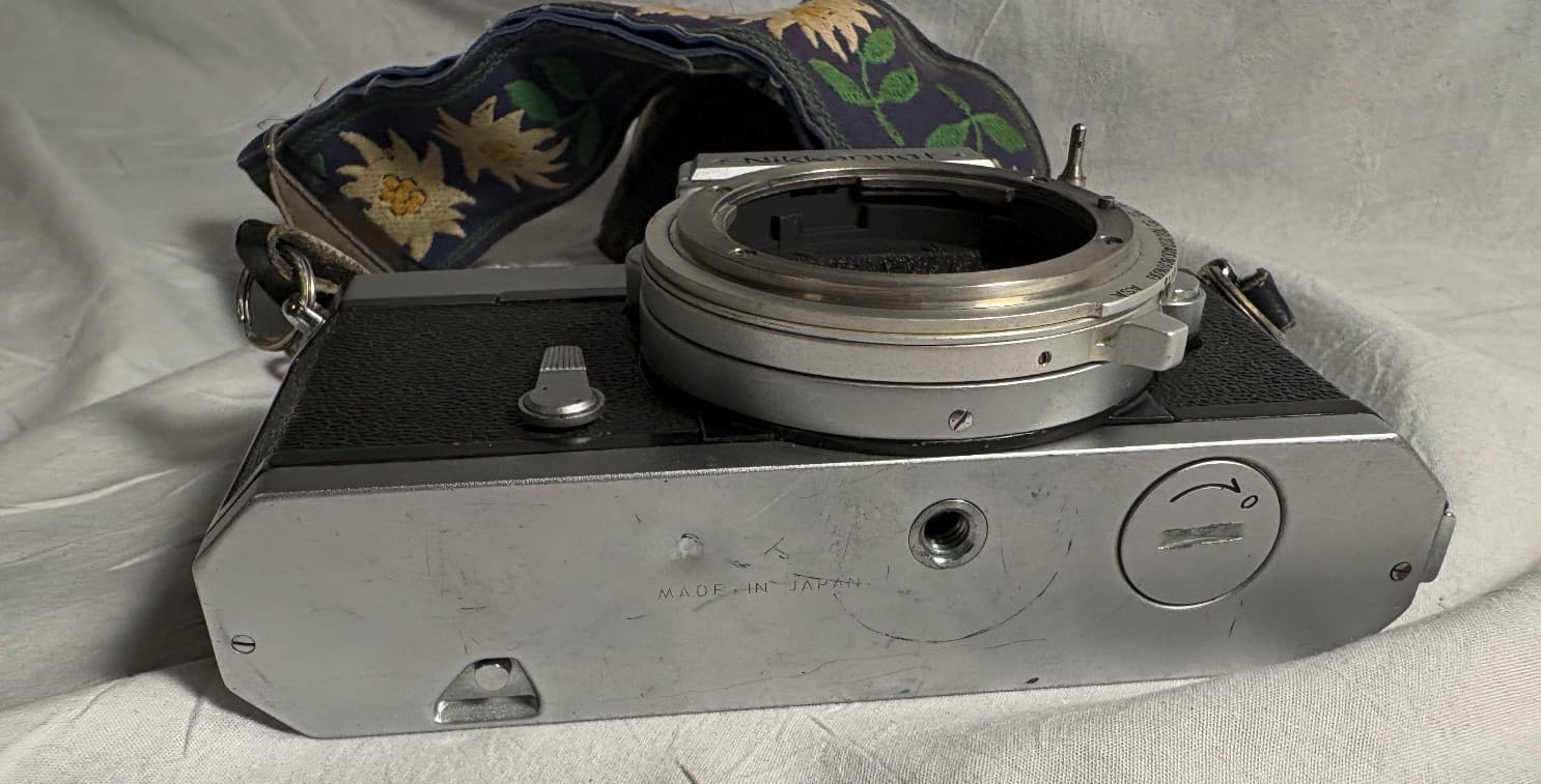 Nikkormat FTN- F Mount Silver Film Camera Body untested 5