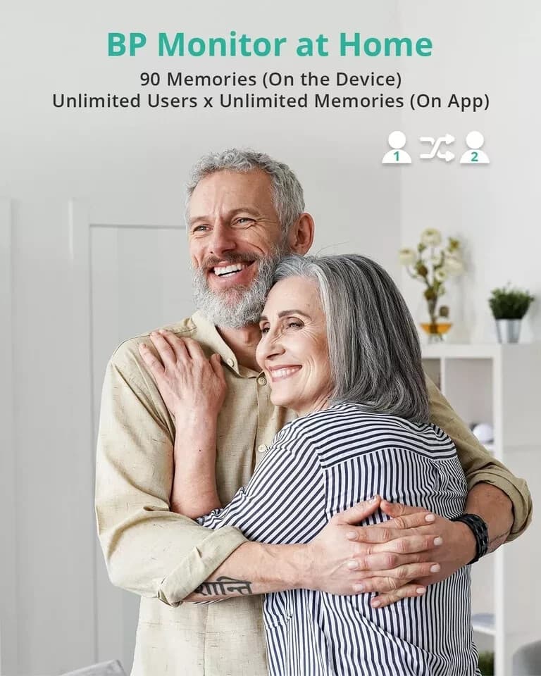 Blood Pressure Monitor Upper Arm Bluetooth Data Stored in free App 5