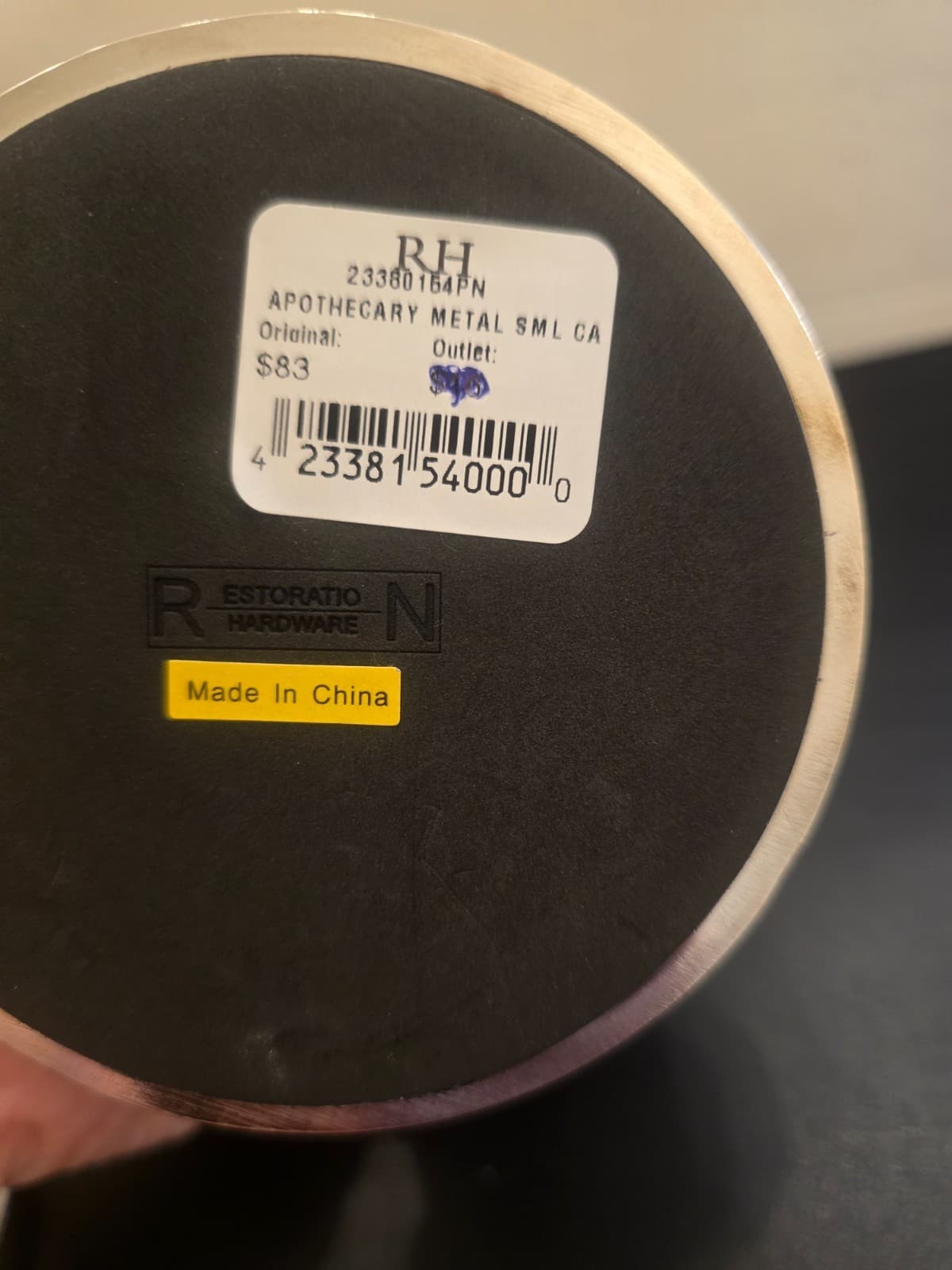  Restoration Hardware  Apothecary Metal  Short Canister Polished Nickel Bath 2